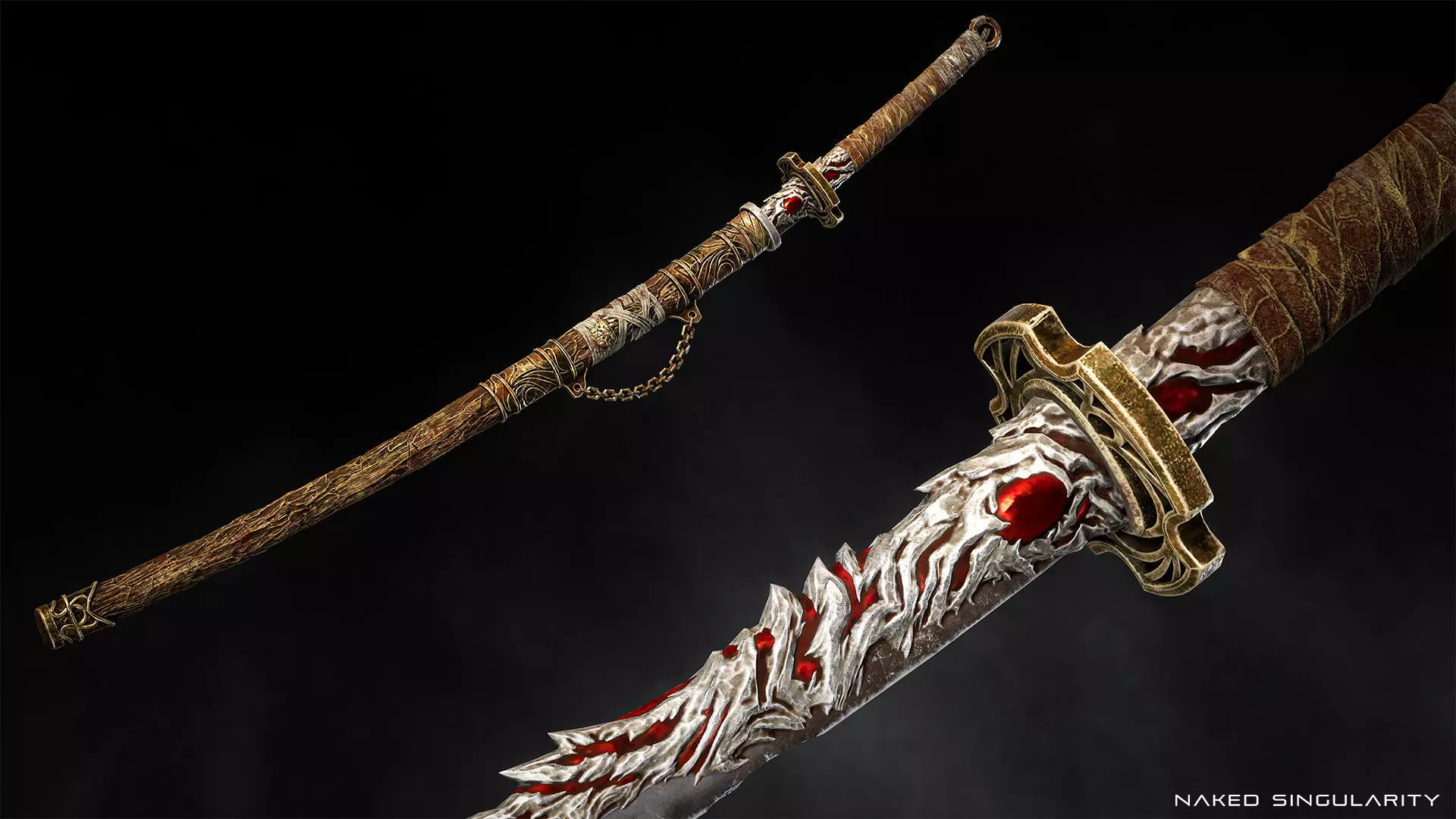 Youkai Katana - Japanese Fantasy swords - Game ready 3D model Low-poly 3D model_2