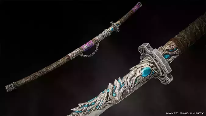 Youkai Katana - Japanese Fantasy swords - Game ready 3D model