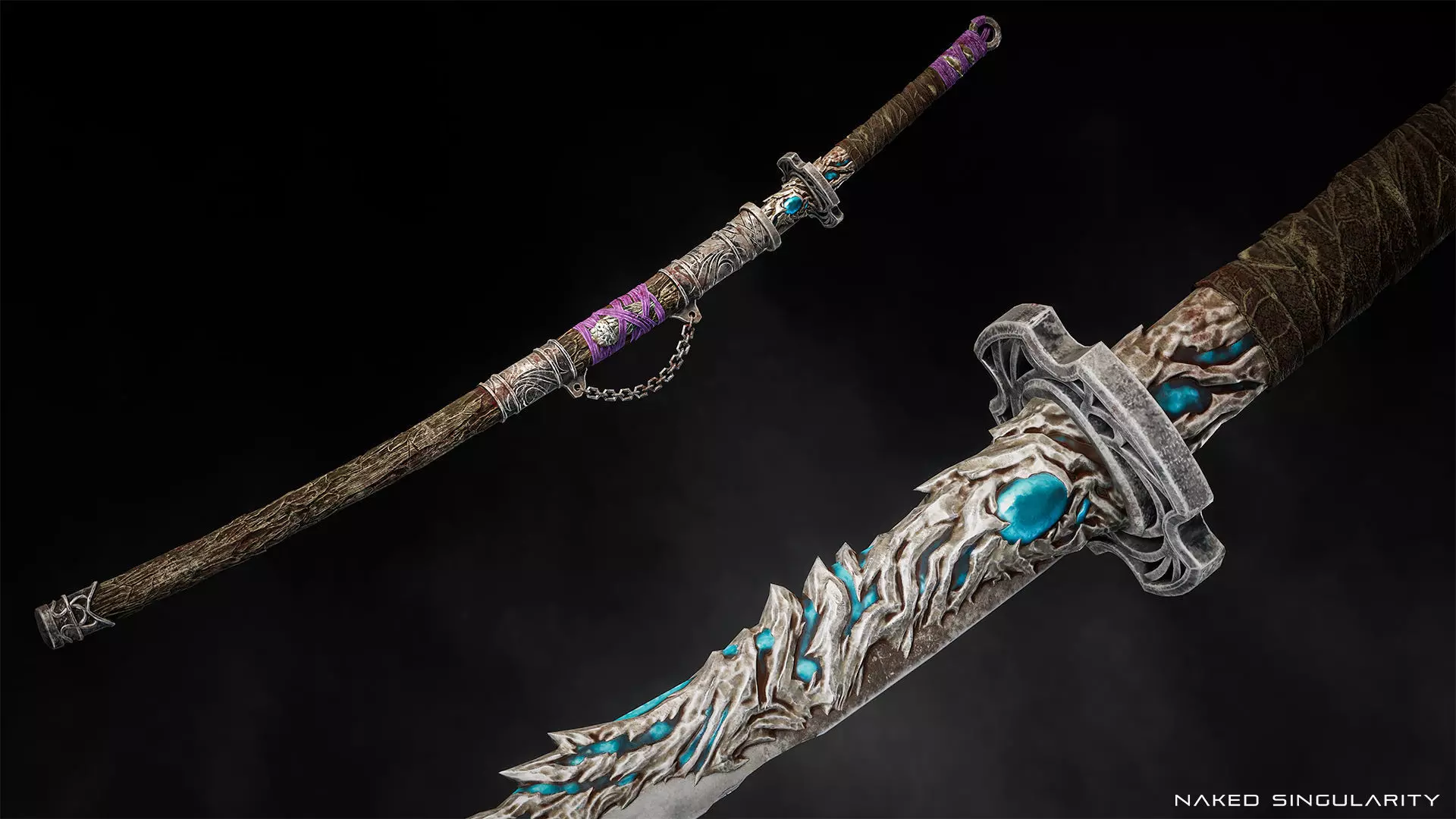 Youkai Katana - Japanese Fantasy swords - Game ready 3D model Low-poly 3D model_0