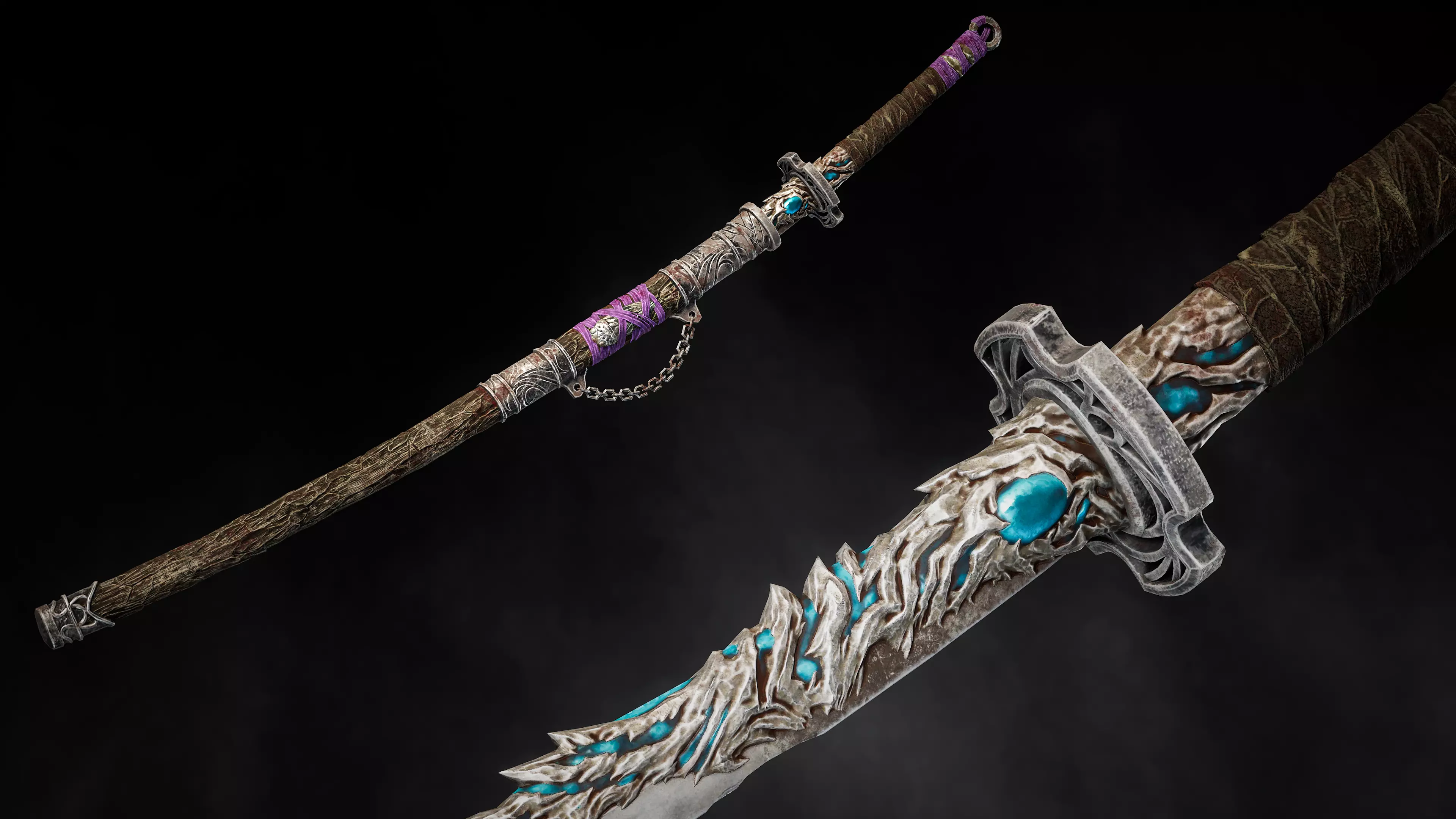 Youkai Katana - Japanese Fantasy swords - Game ready 3D model Low-poly 3D model_18