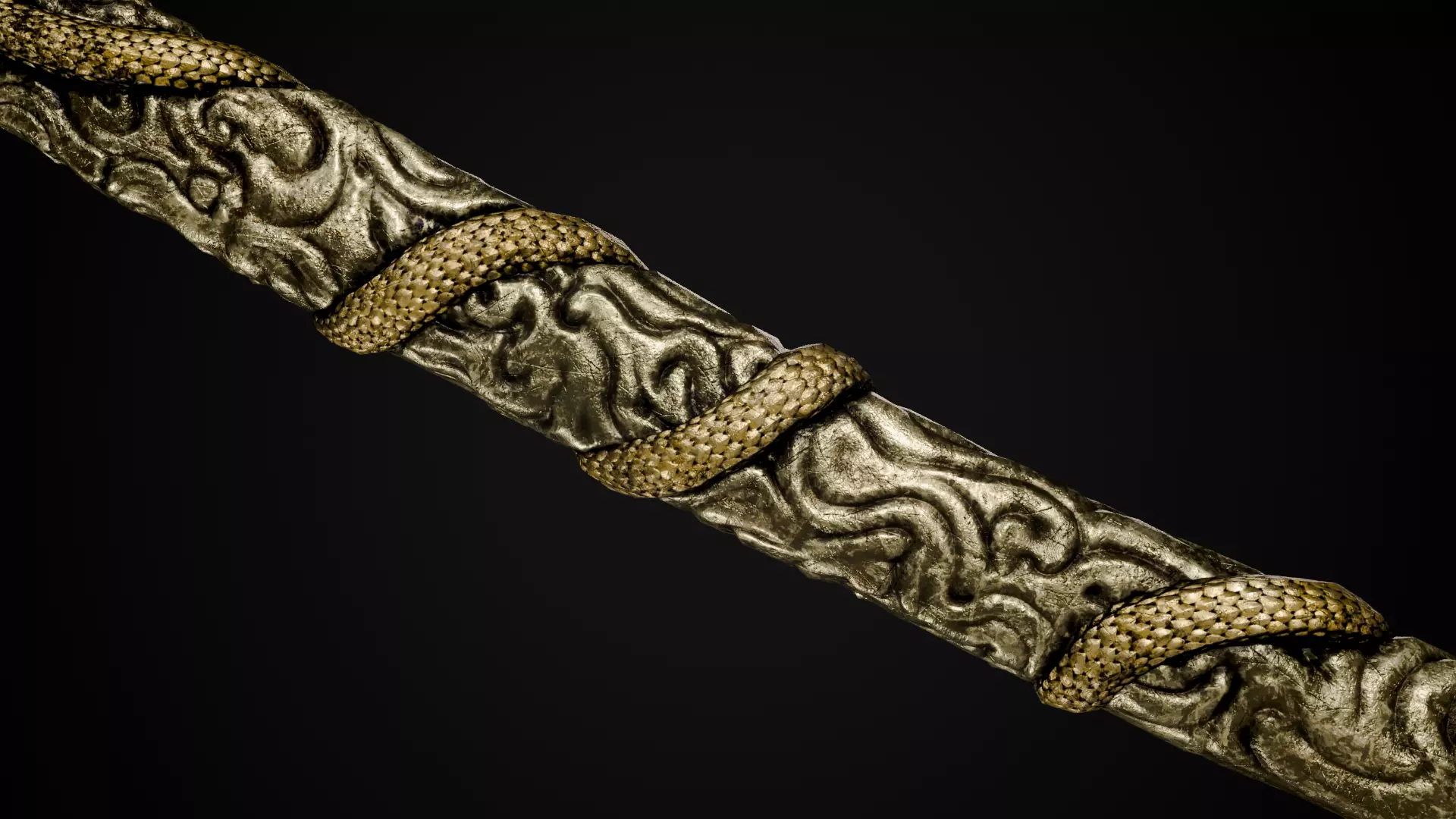 Snake Katana - Japanese Fantasy swords - Game ready 3D model Low-poly 3D model_13