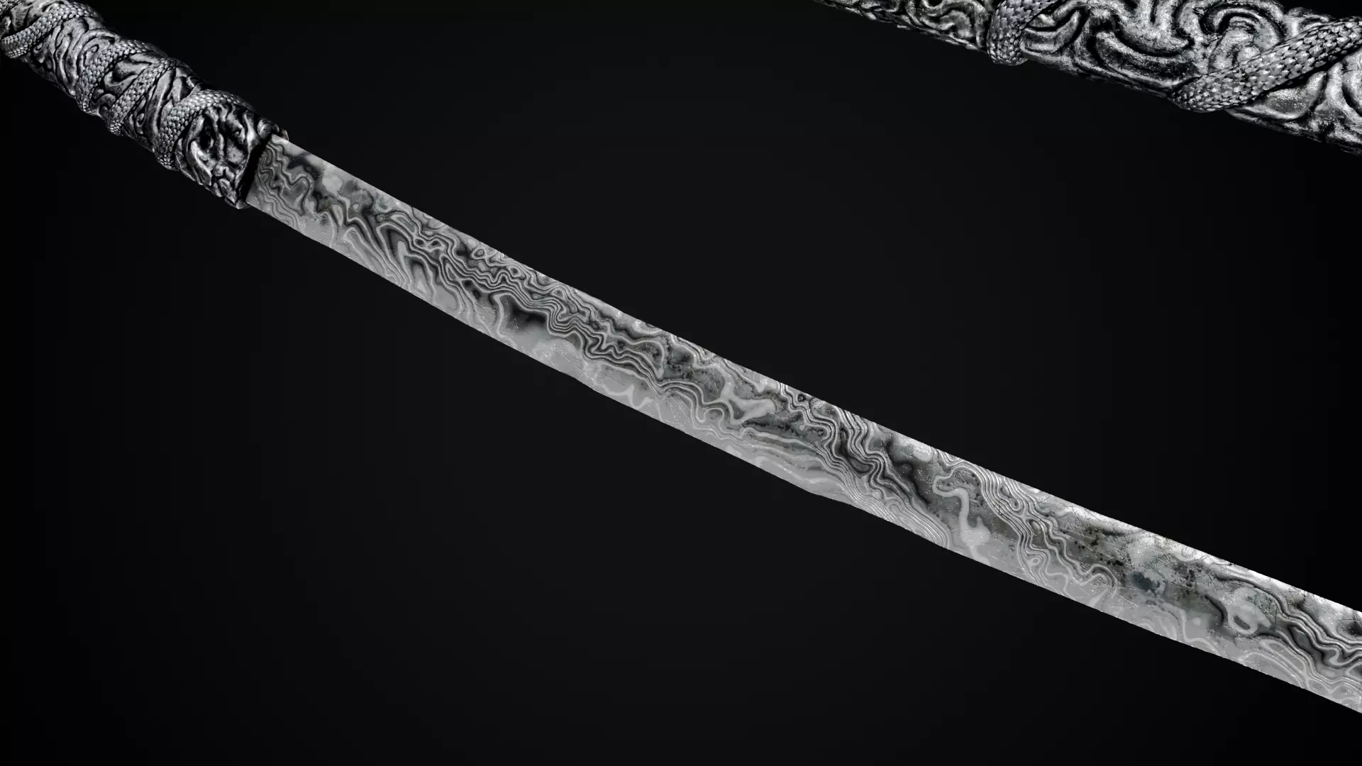 Snake Katana - Japanese Fantasy swords - Game ready 3D model Low-poly 3D model_25