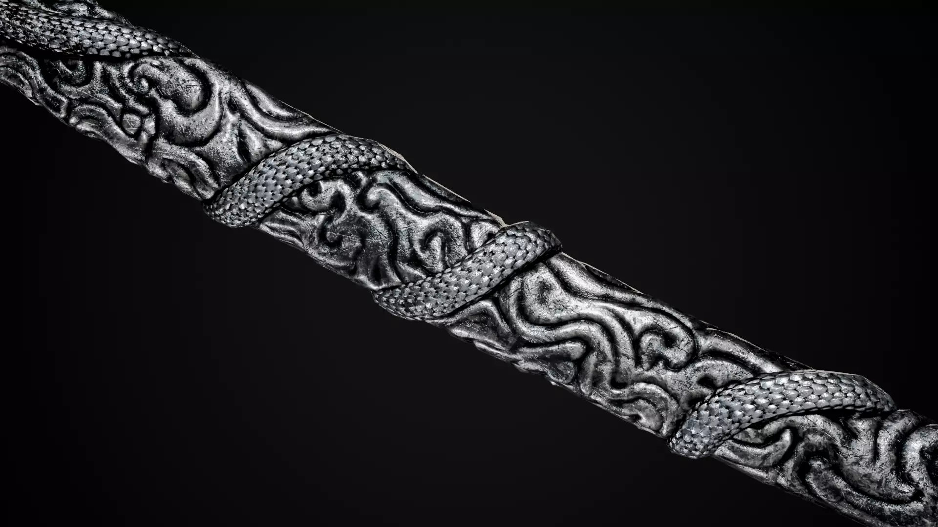 Snake Katana - Japanese Fantasy swords - Game ready 3D model Low-poly 3D model_26