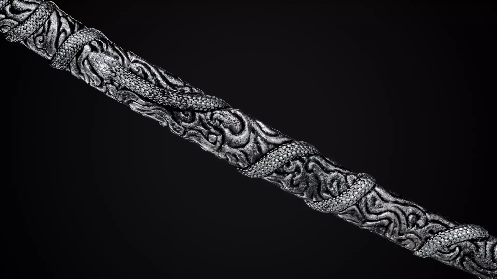 Snake Katana - Japanese Fantasy swords - Game ready 3D model Low-poly 3D model_23