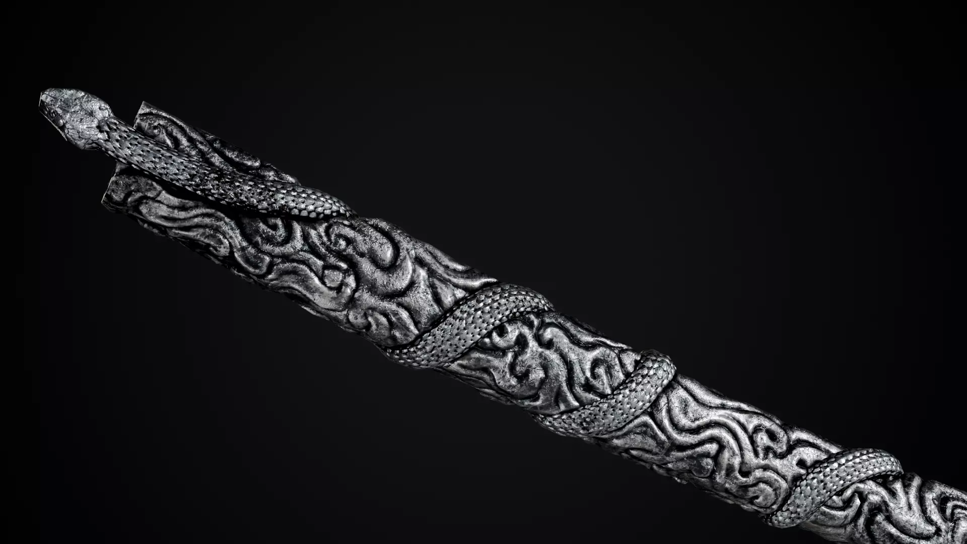 Snake Katana - Japanese Fantasy swords - Game ready 3D model Low-poly 3D model_24