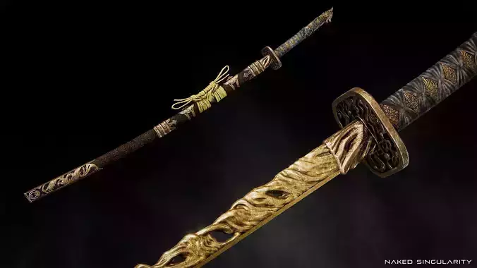 Phoenix Katana - Japanese Fantasy swords - Game ready 3D model