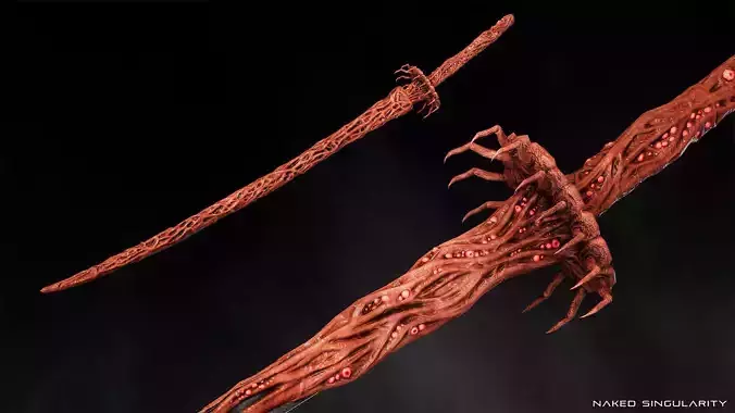 Insect Katana - Japanese Fantasy swords - Game ready 3D model