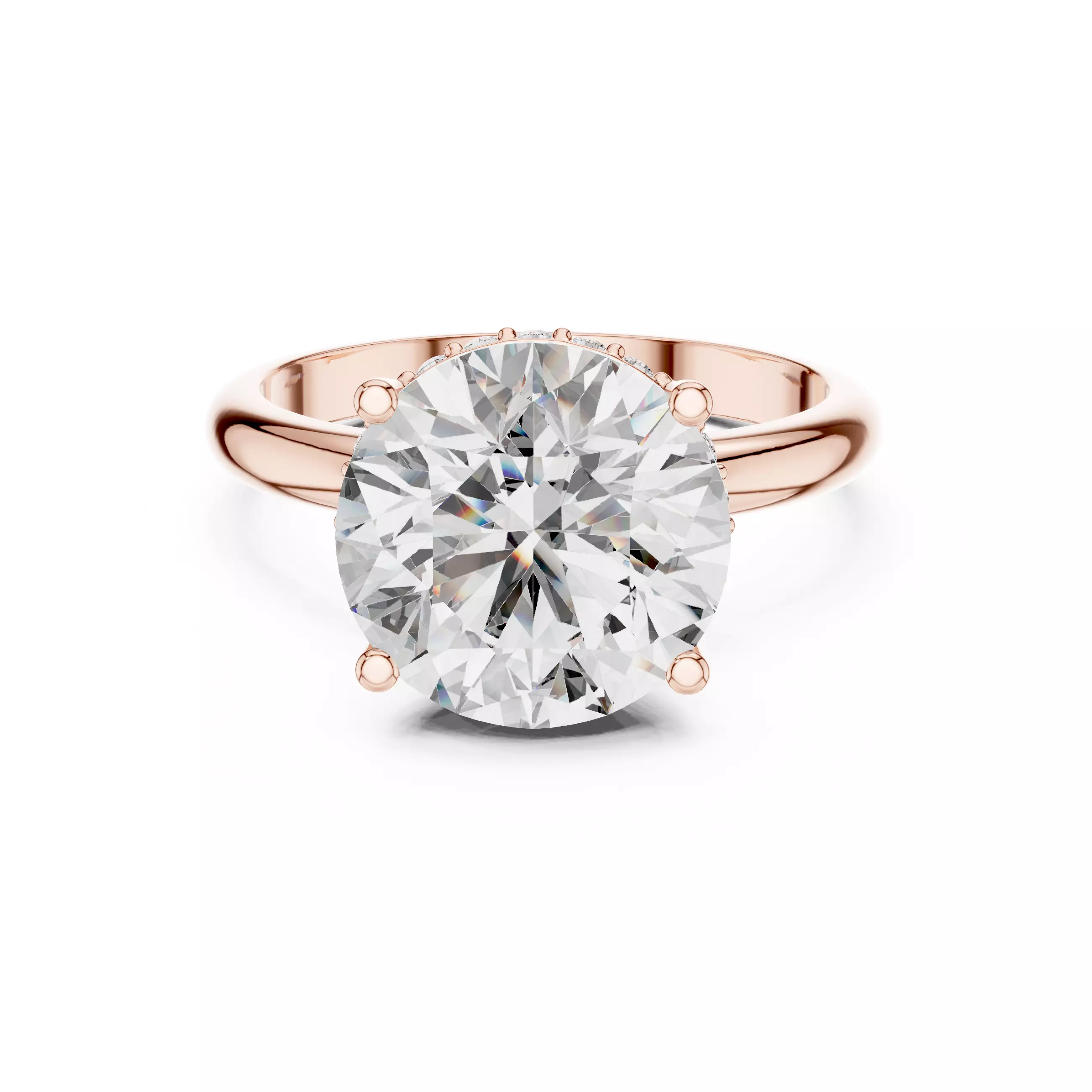 Round Diamond Solitaire Ring 3D print model