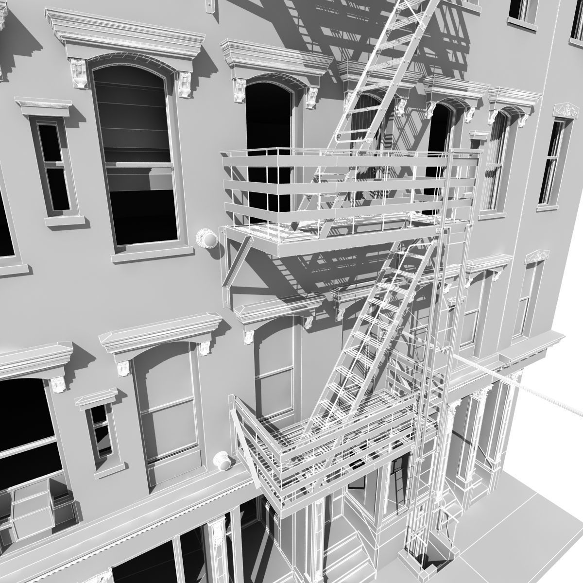 New York Building facade 2 3D model_16