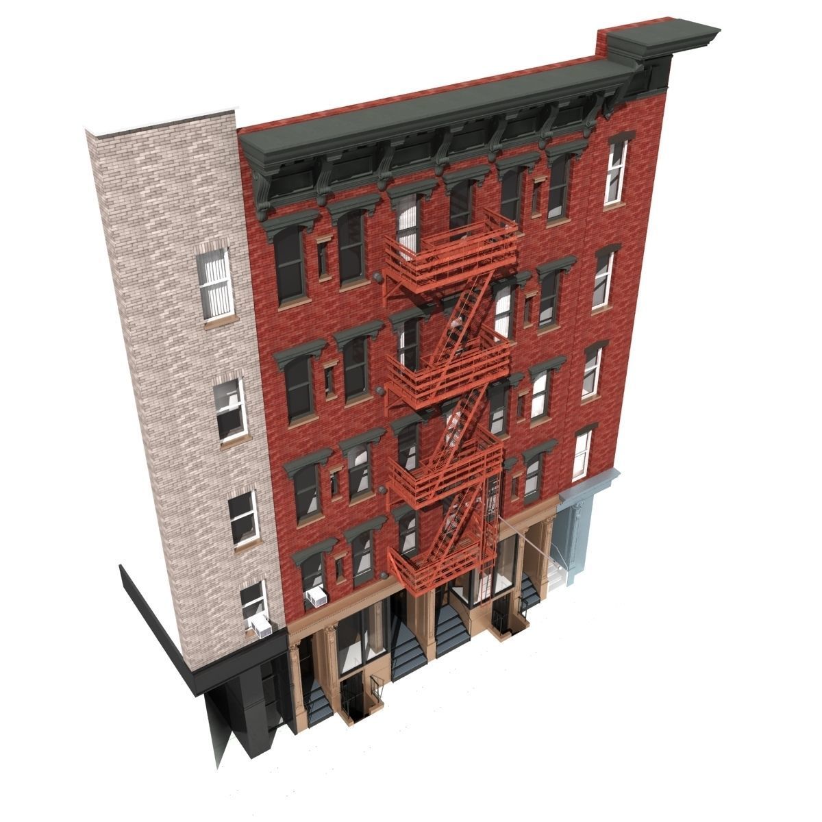 New York Building facade 2 3D model_2