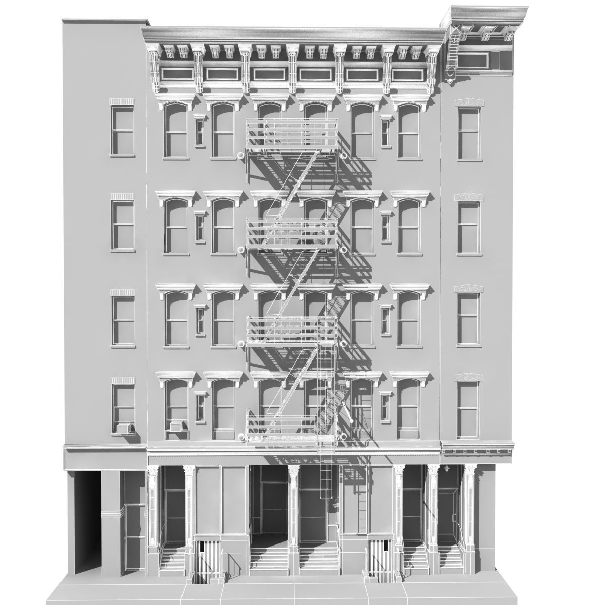 New York Building facade 2 3D model_8