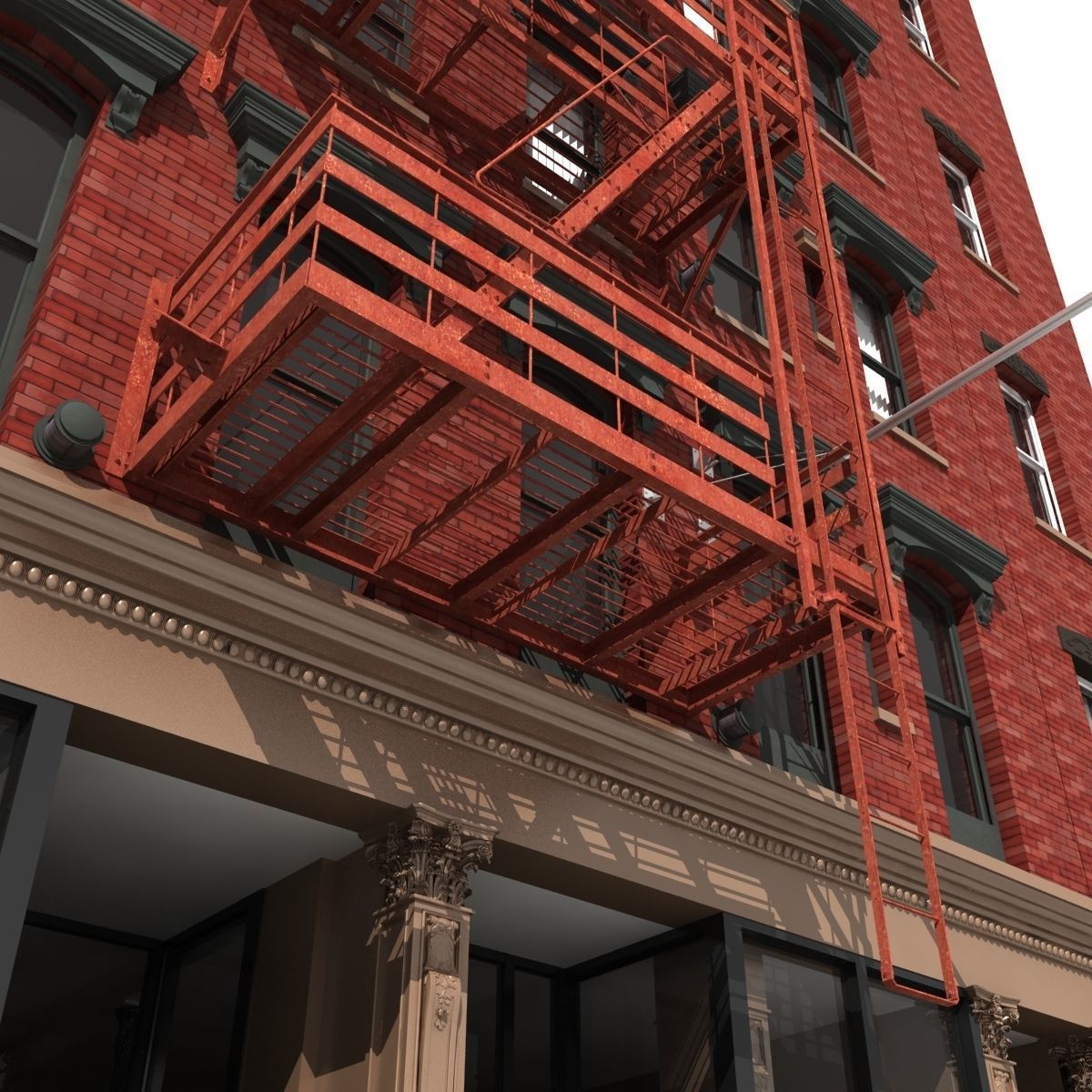 New York Building facade 2 3D model_4