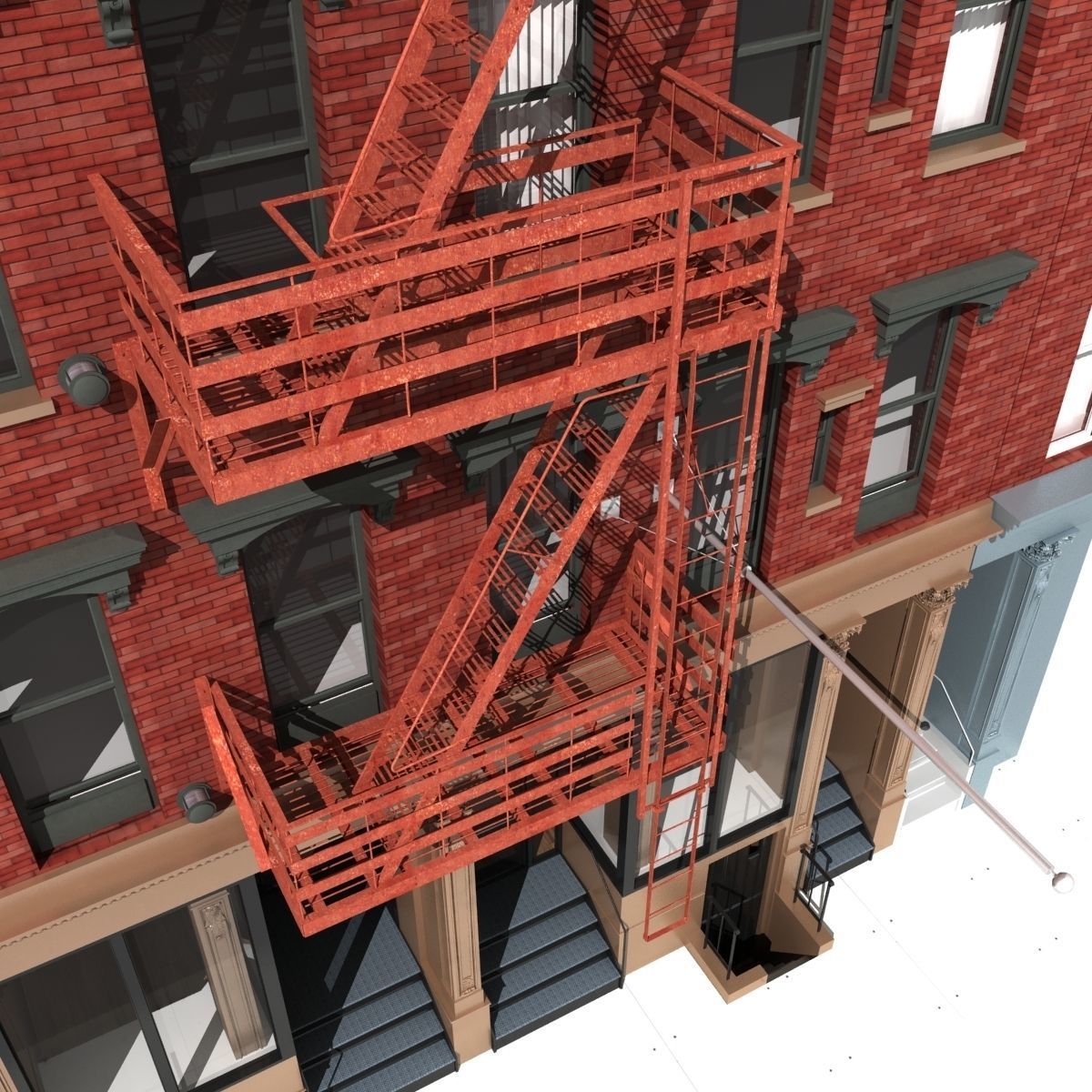 New York Building facade 2 3D model_7