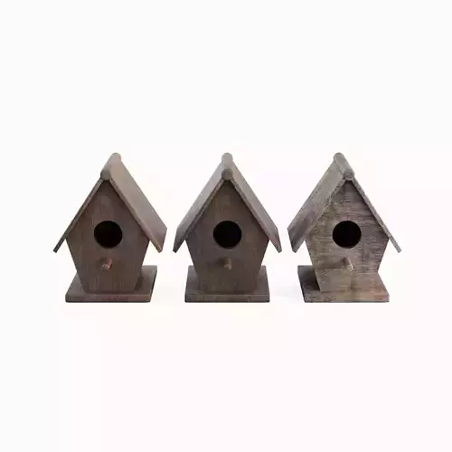 Wooden Birdhouse Pack D 3D Model Collection