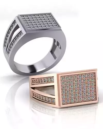 man pave setting jewelry ring