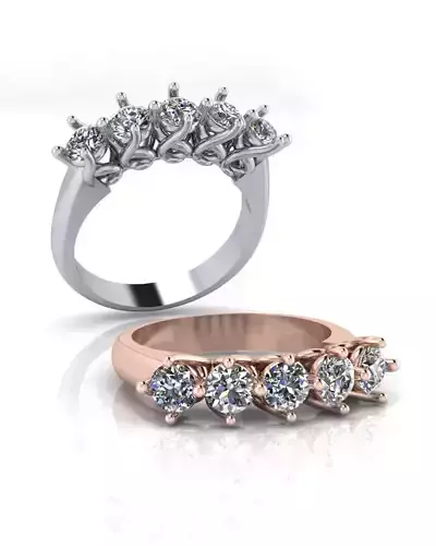 5 diamond engagement jewelry ring