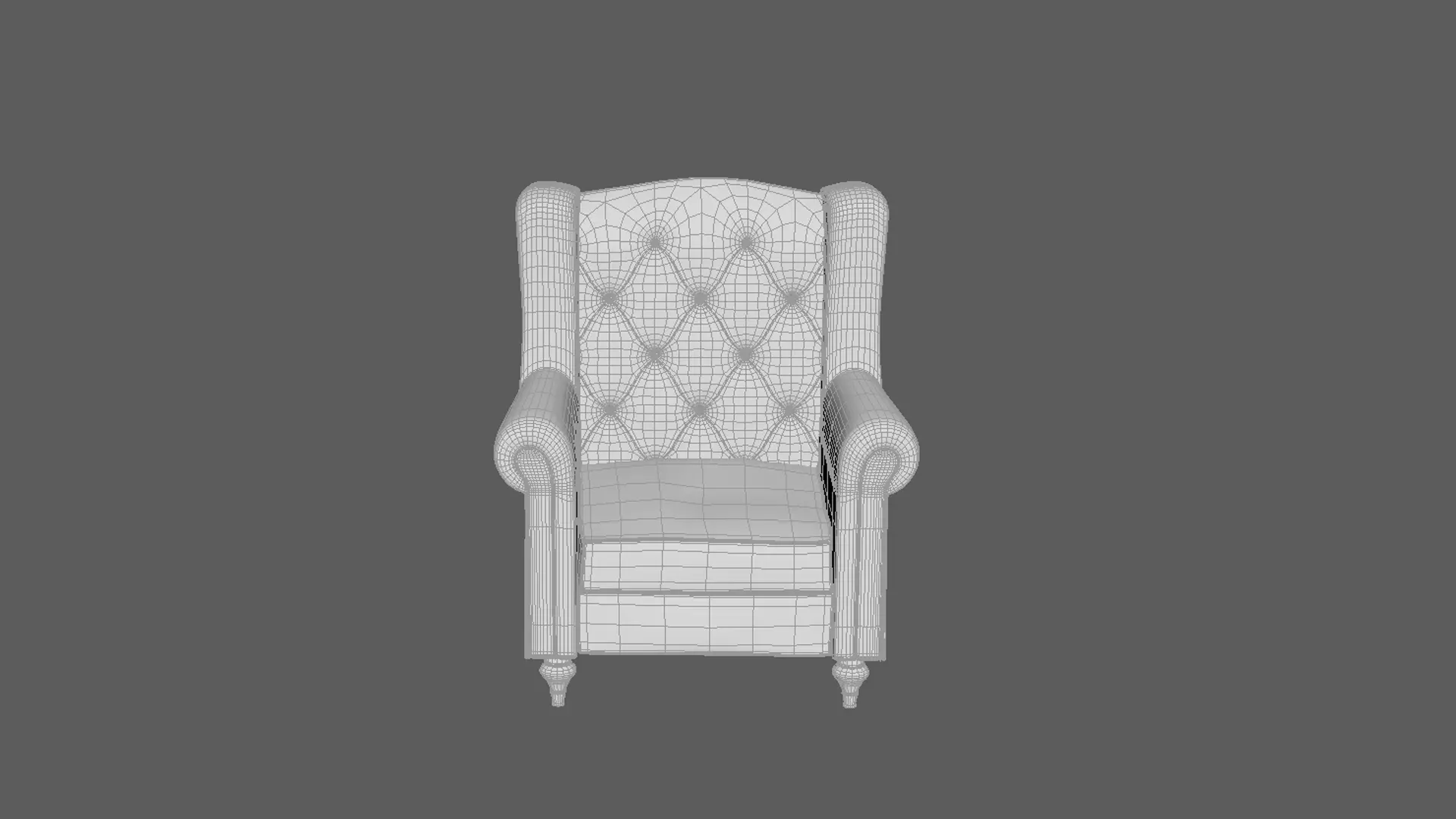 Classic Leather Armchair  Low-poly 3D model_8