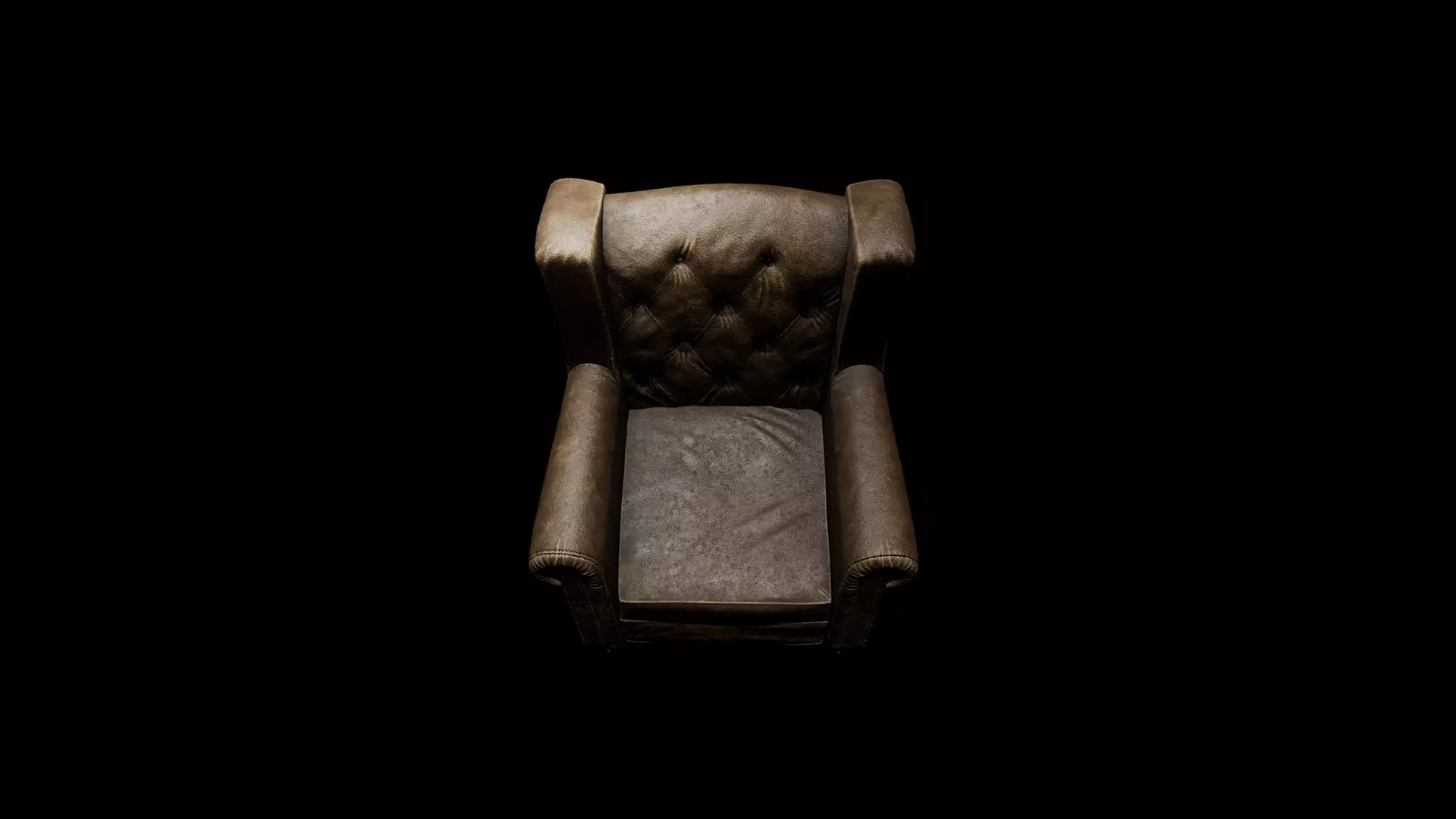 Classic Leather Armchair  Low-poly 3D model_4