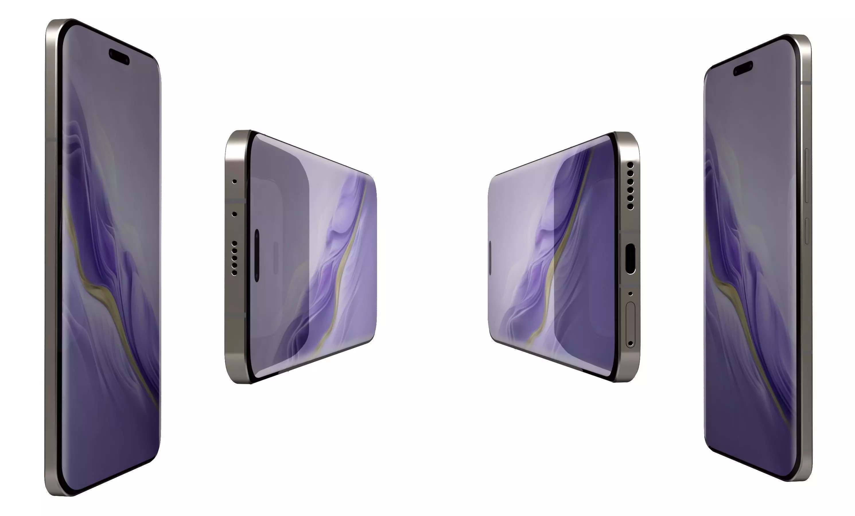 Honor Magic6 Pro Purple High Poly 3D model_2