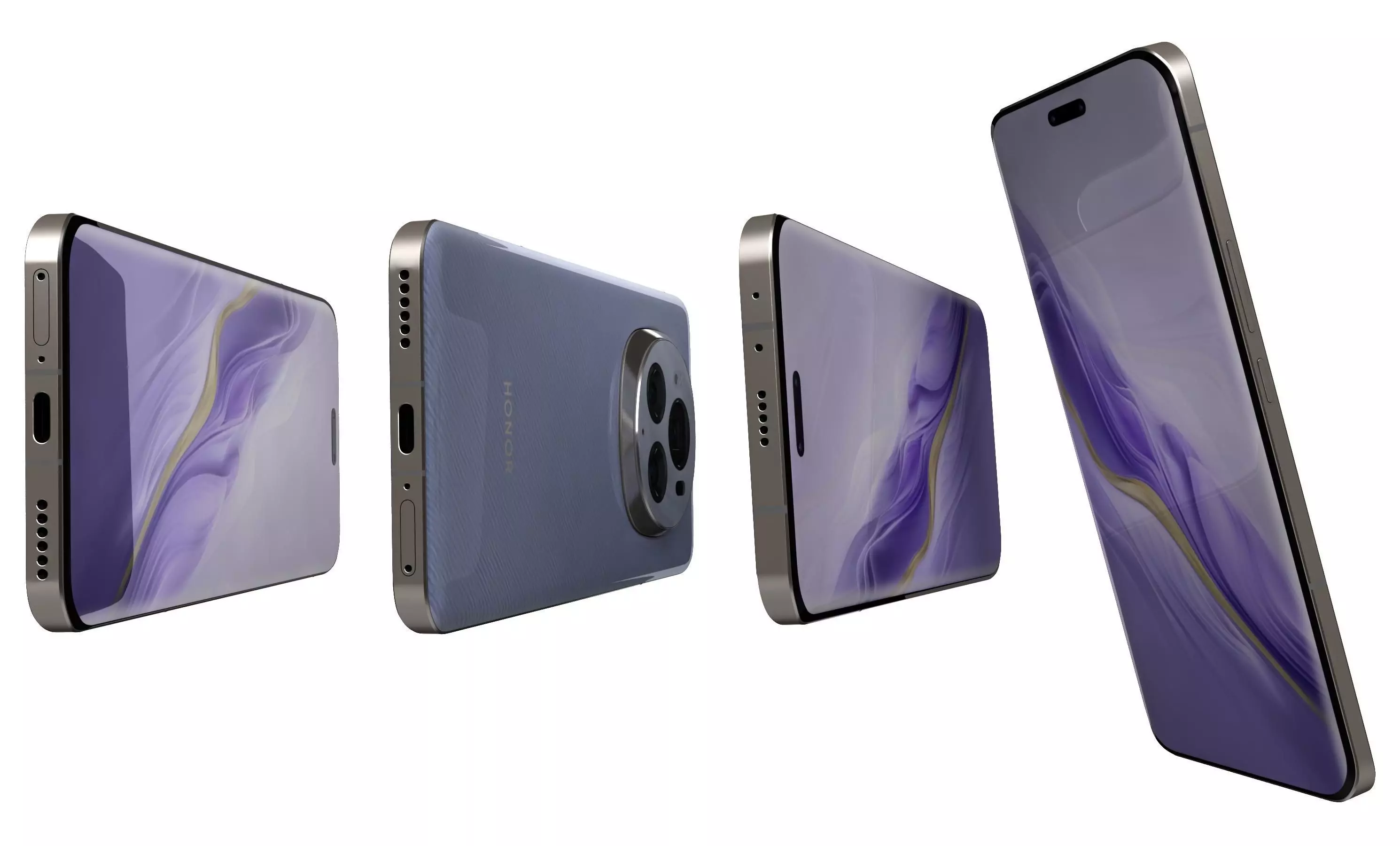 Honor Magic6 Pro Purple High Poly 3D model_6