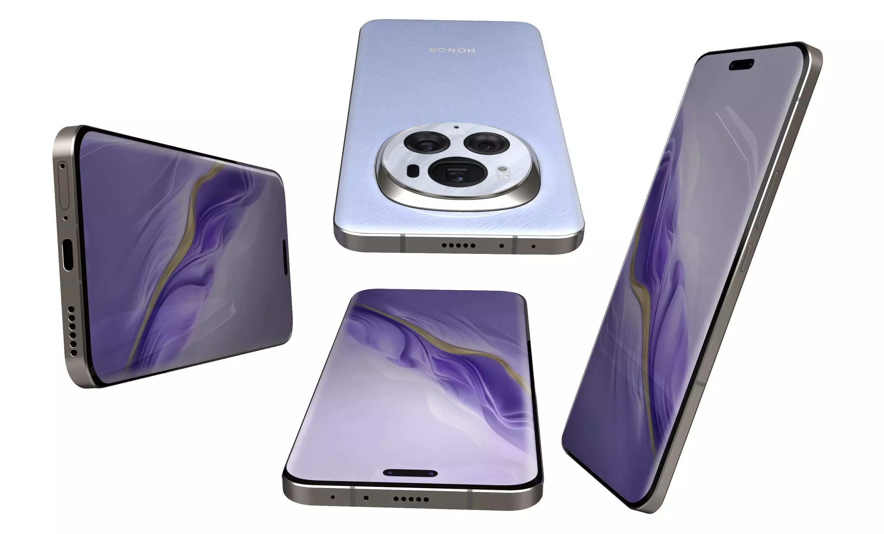 Honor Magic6 Pro Purple High Poly 3D model_7