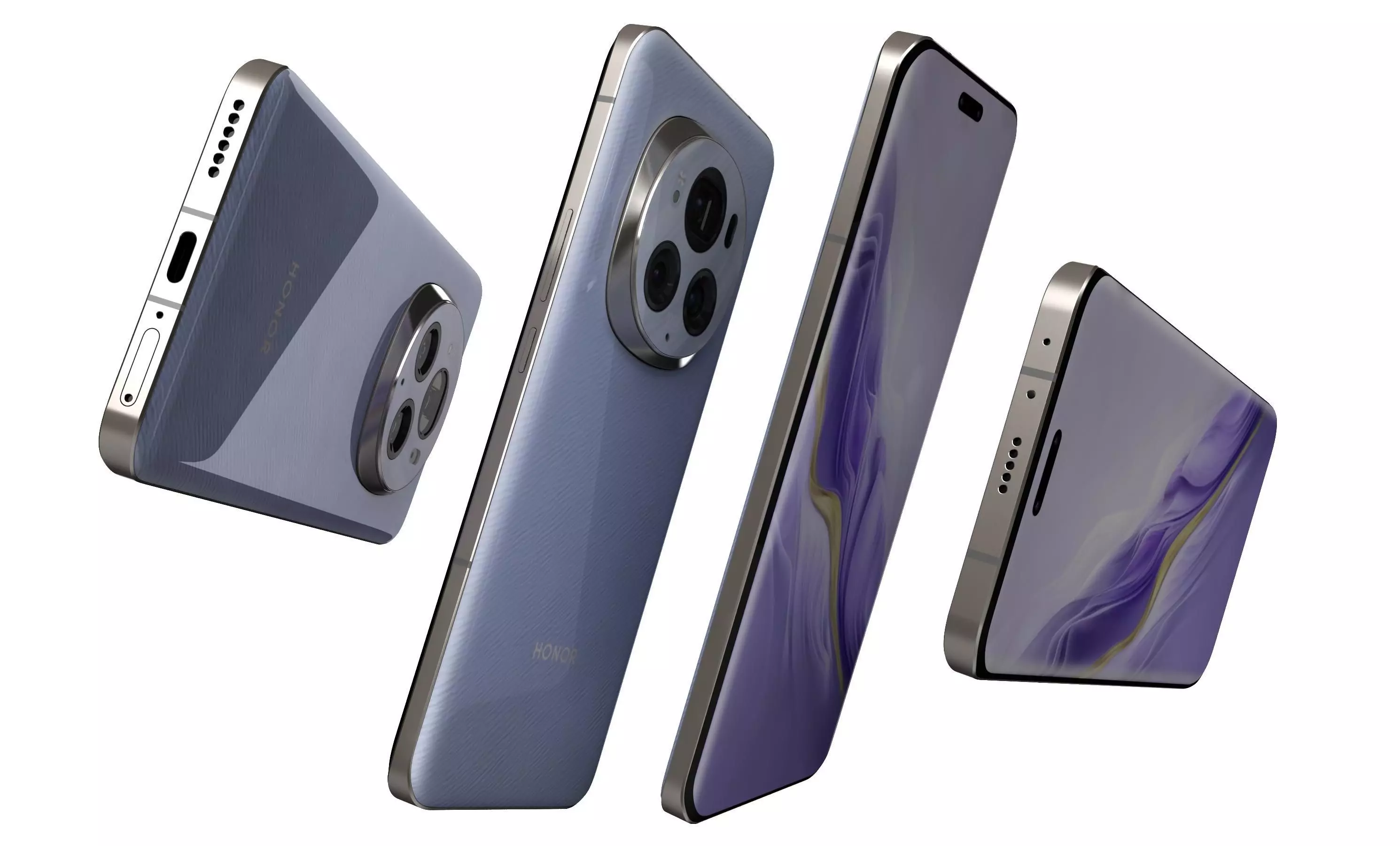 Honor Magic6 Pro Purple High Poly 3D model_5