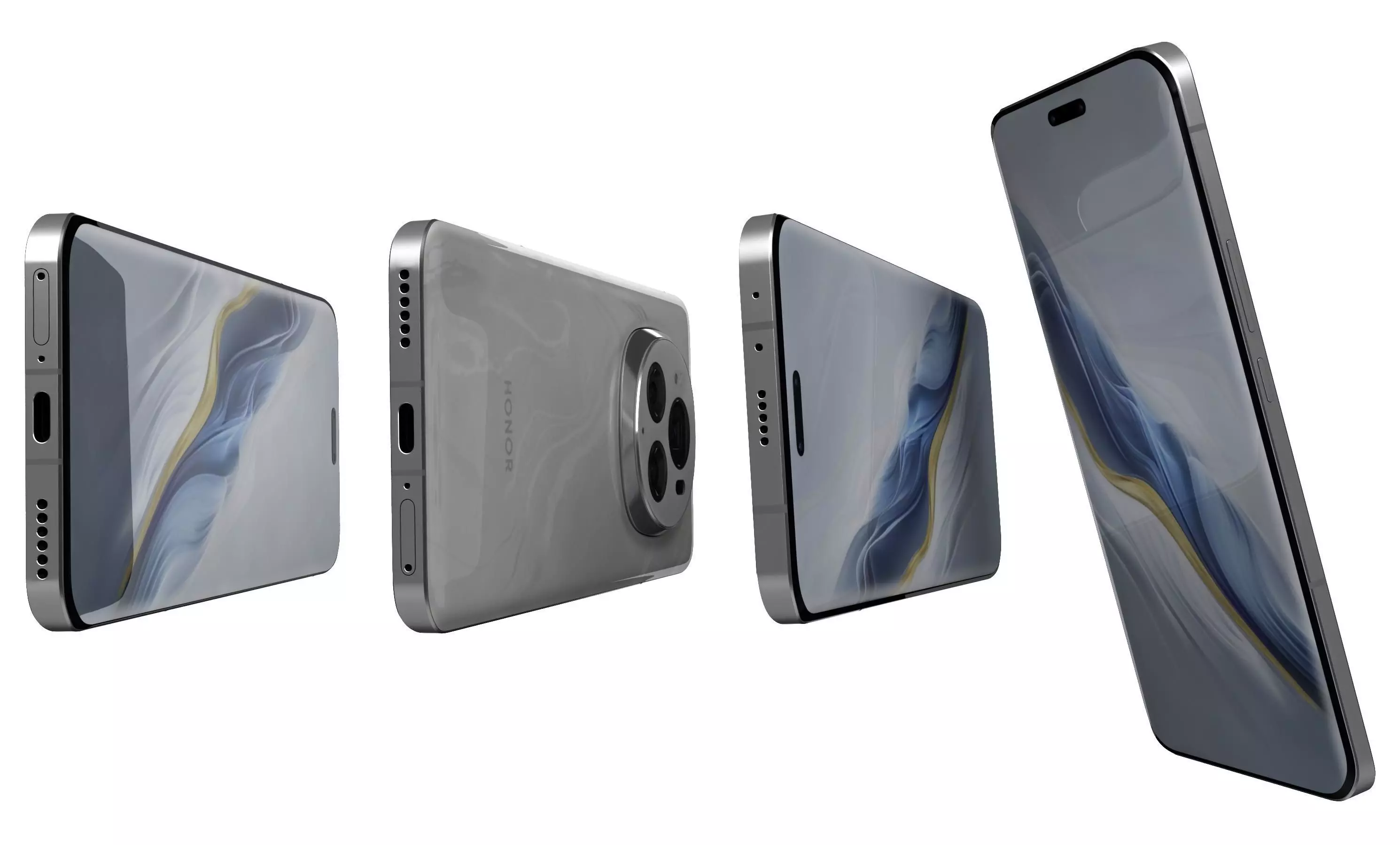 Honor Magic6 Pro White High Poly  3D model_9