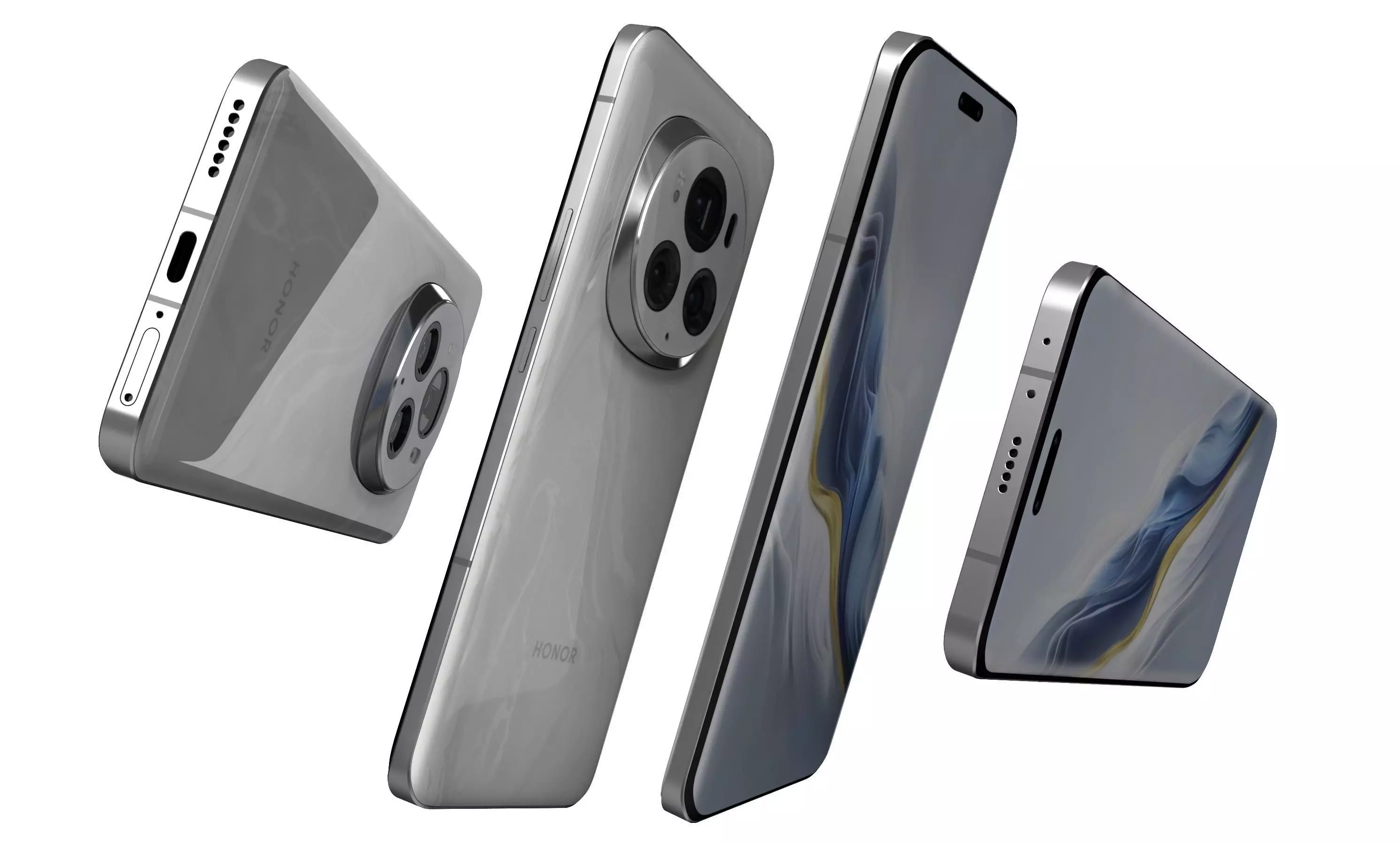 Honor Magic6 Pro White High Poly  3D model_4