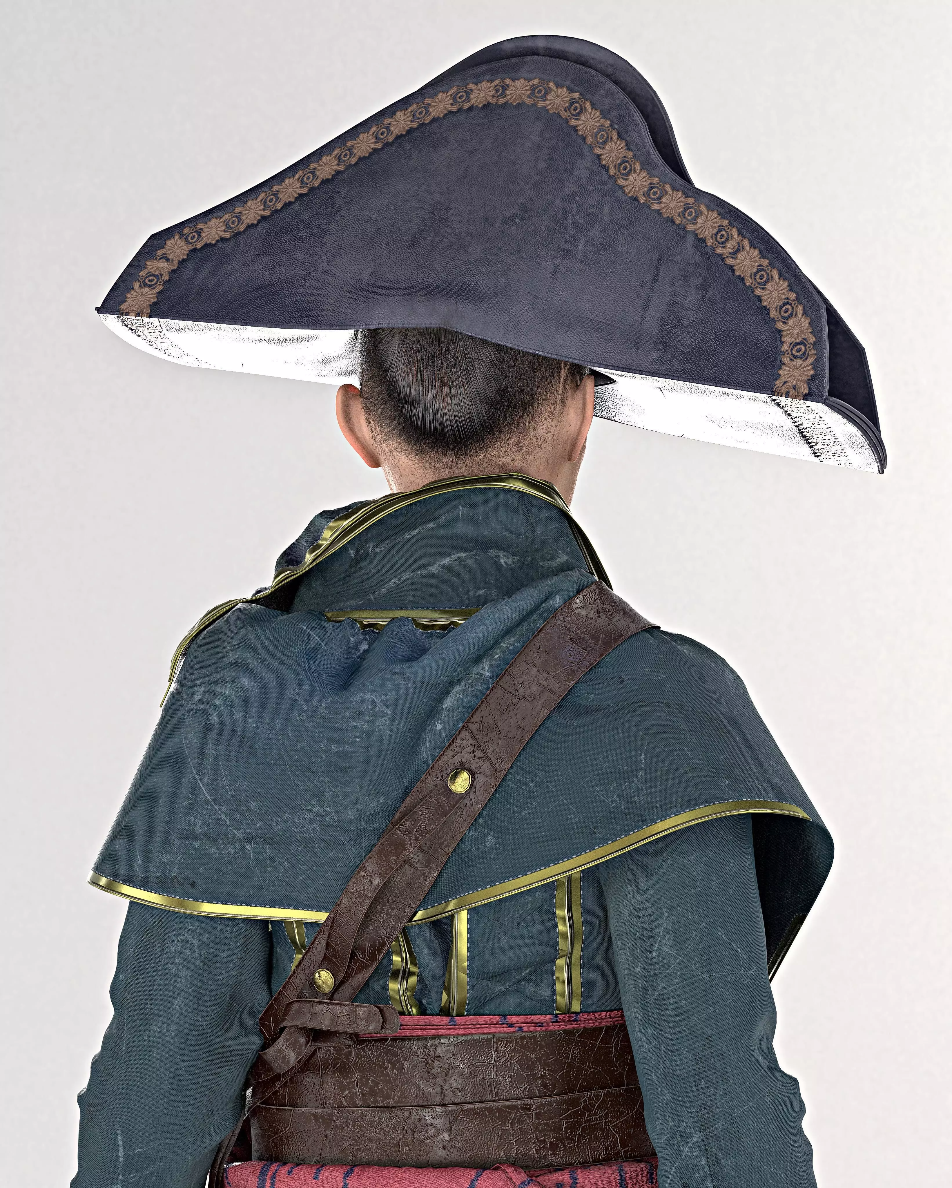 Pirate No3 Full Tutorial and Project Files Low-poly 3D model_9