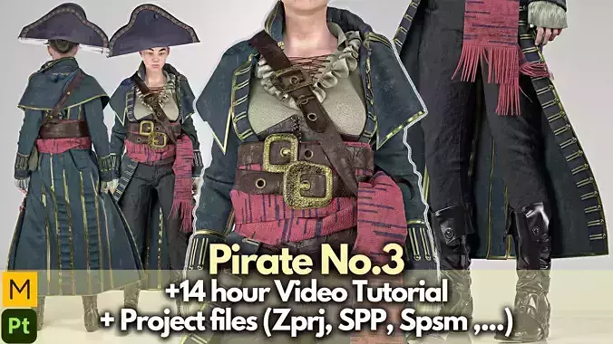 Pirate No3 Full Tutorial and Project Files Low-poly 3D model Pirate No3 Full Tutorial and Project Files Low-poly 3D model