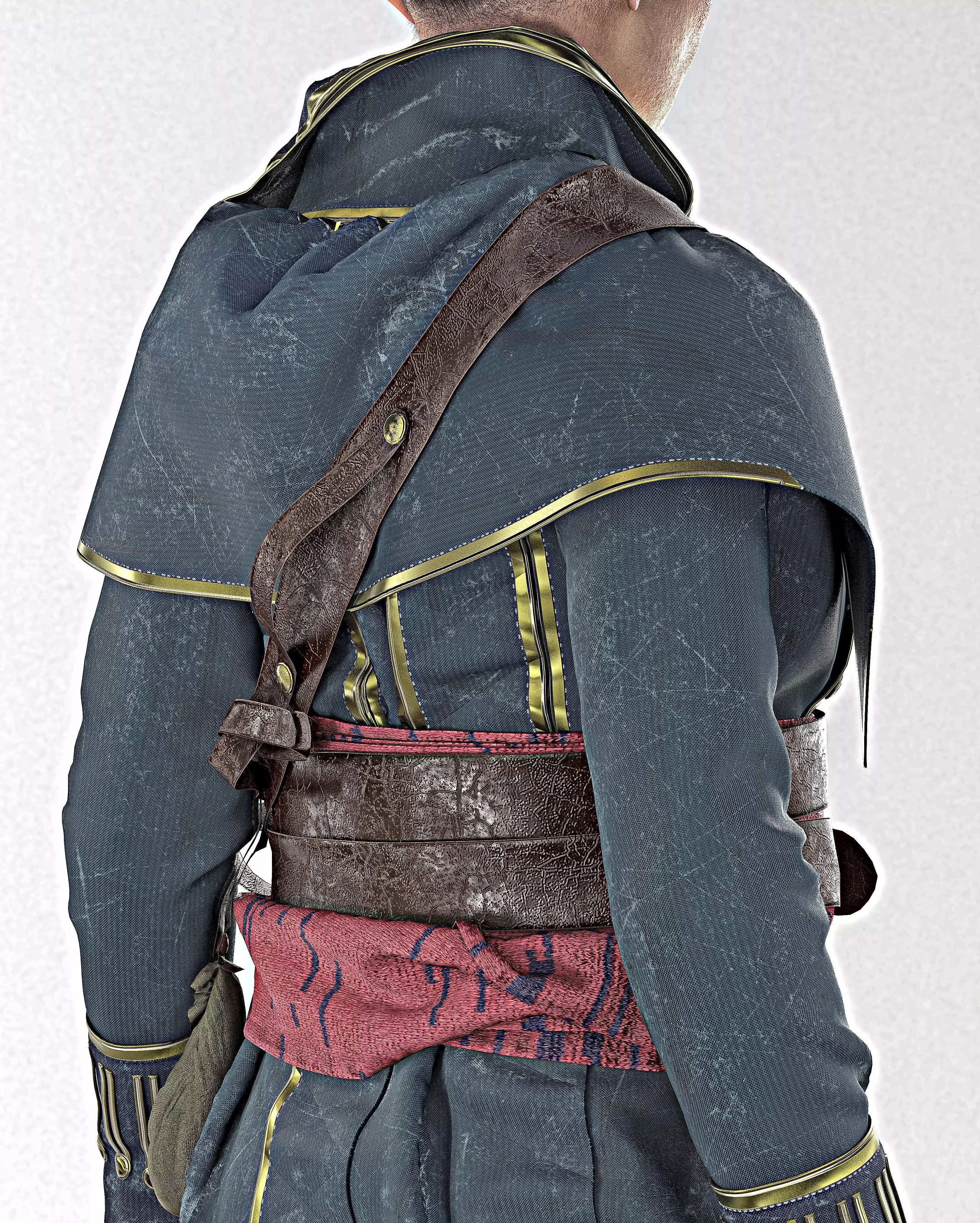 Pirate No3 Full Tutorial and Project Files Low-poly 3D model_10