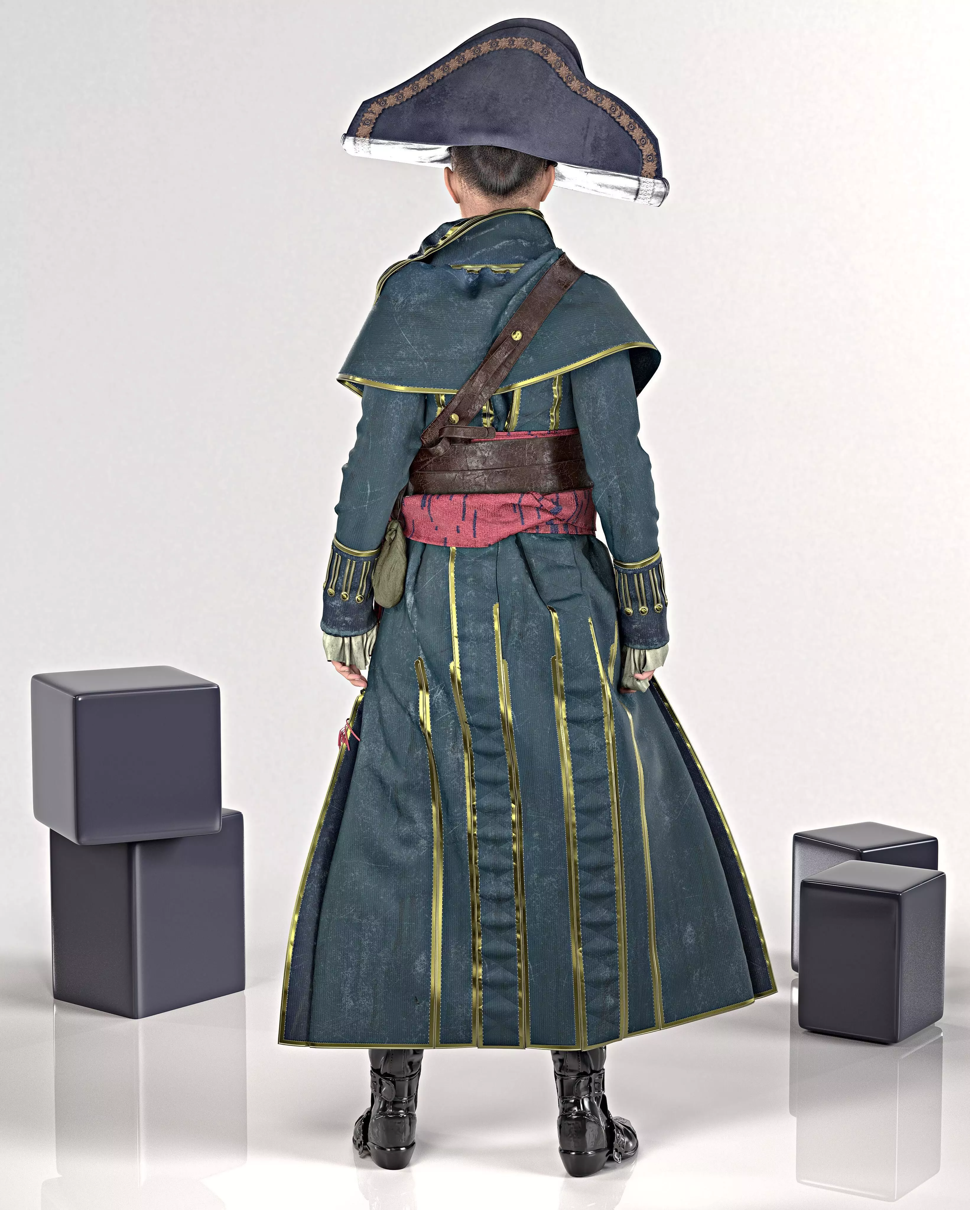 Pirate No3 Full Tutorial and Project Files Low-poly 3D model_4