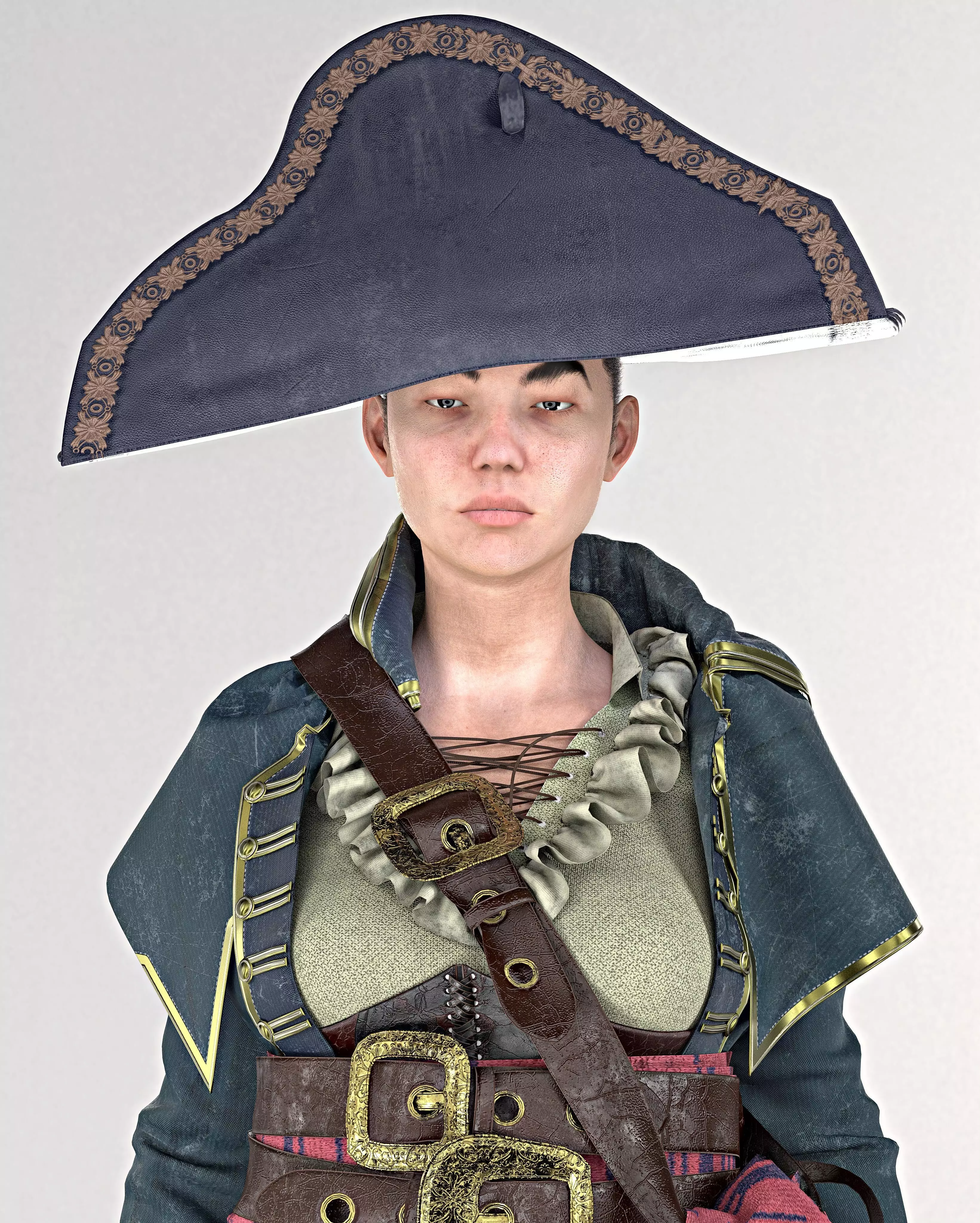 Pirate No3 Full Tutorial and Project Files Low-poly 3D model_5