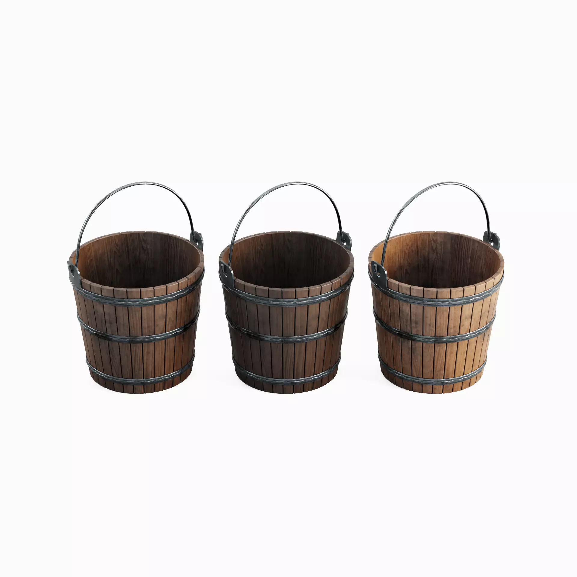 Wooden Bucket Pack 3D Model Collection_0