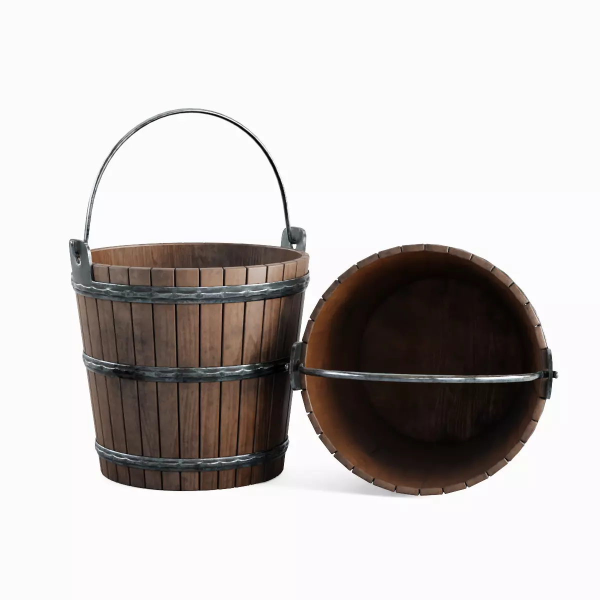 Wooden Bucket Pack 3D Model Collection_1