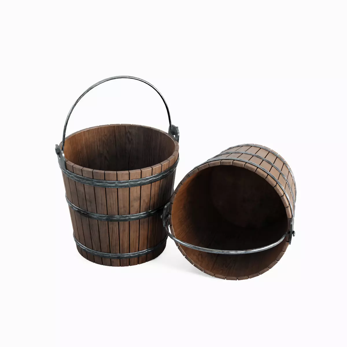 Wooden Bucket Pack 3D Model Collection_4