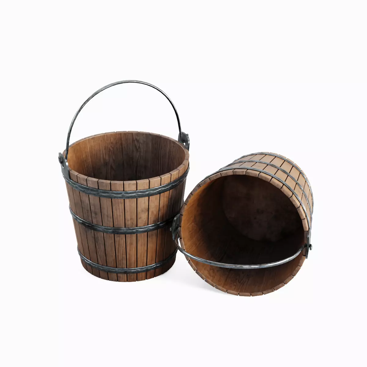 Wooden Bucket Pack 3D Model Collection_16