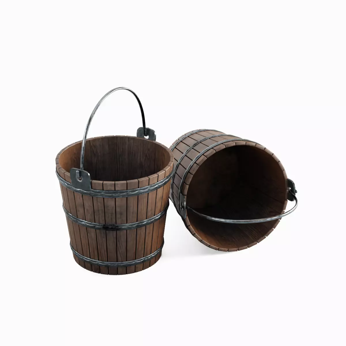 Wooden Bucket Pack 3D Model Collection_5