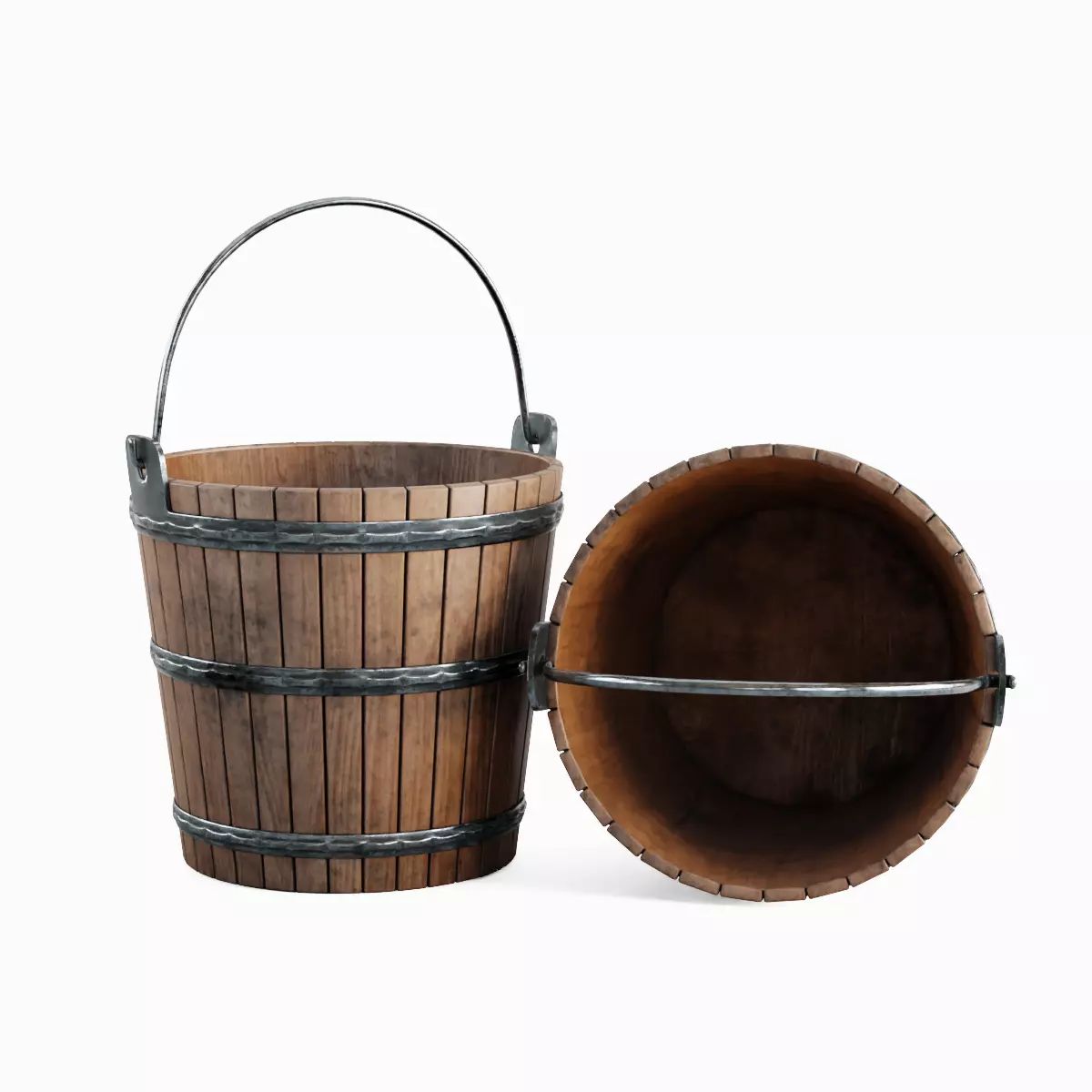 Wooden Bucket Pack 3D Model Collection_13