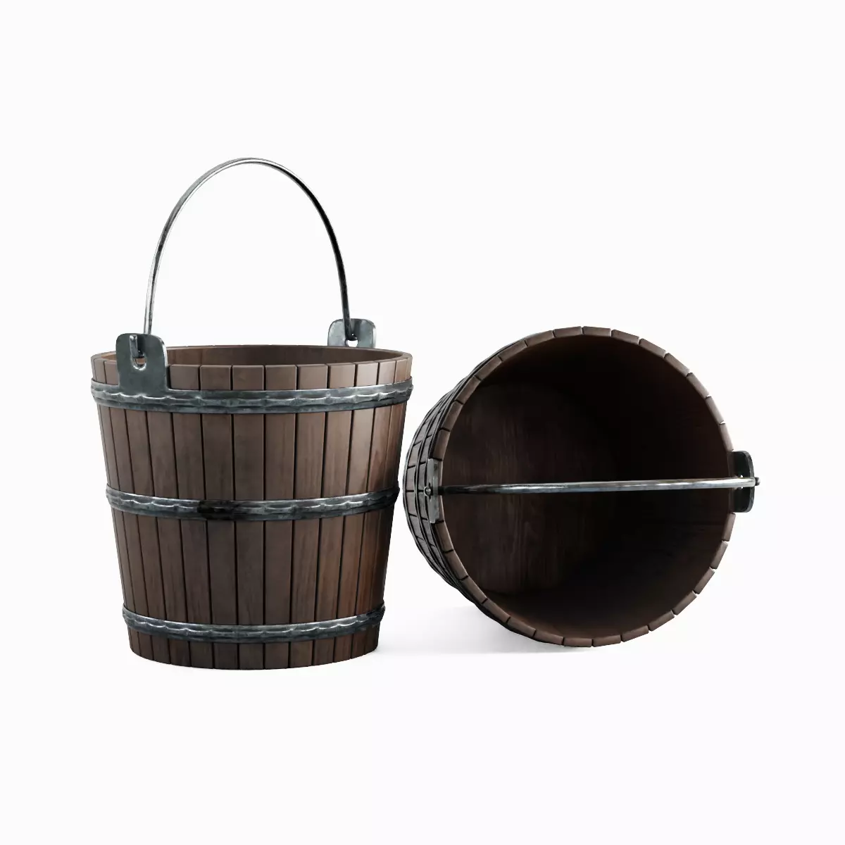 Wooden Bucket Pack 3D Model Collection_8