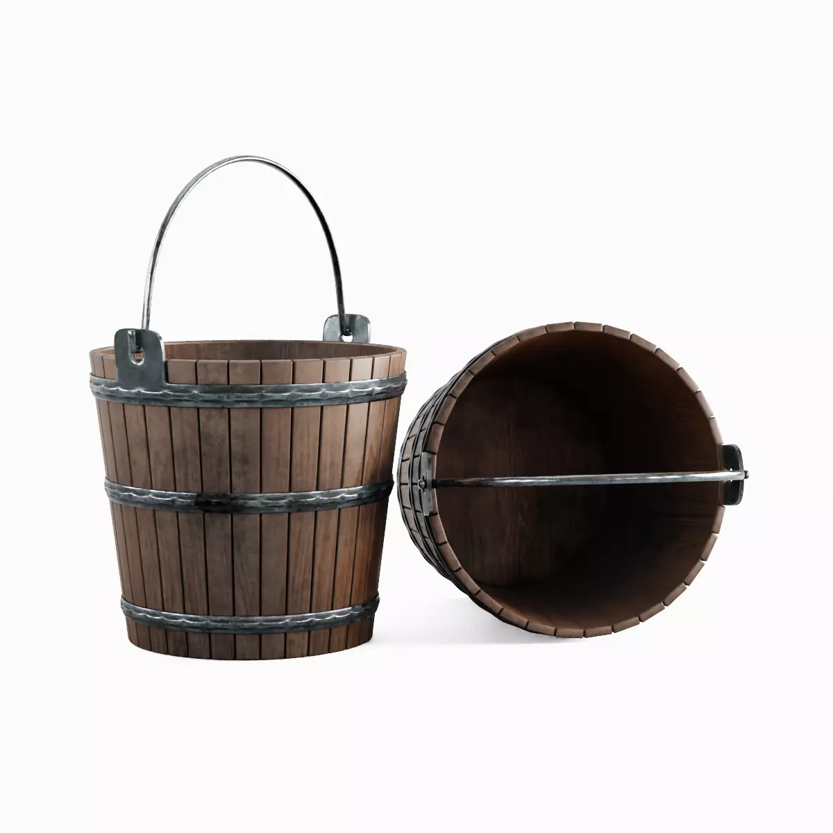 Wooden Bucket Pack 3D Model Collection_2