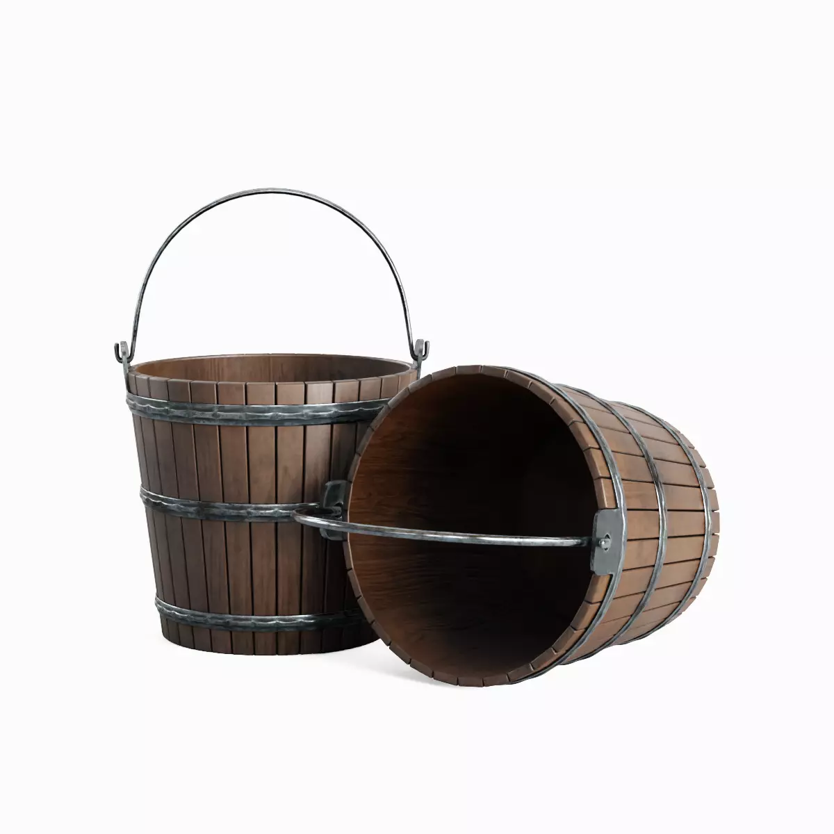 Wooden Bucket Pack 3D Model Collection_9