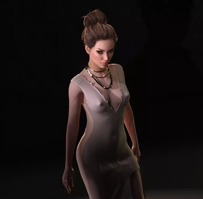 Virtual Muses Character 3 of 10 Low-poly 3D model_19