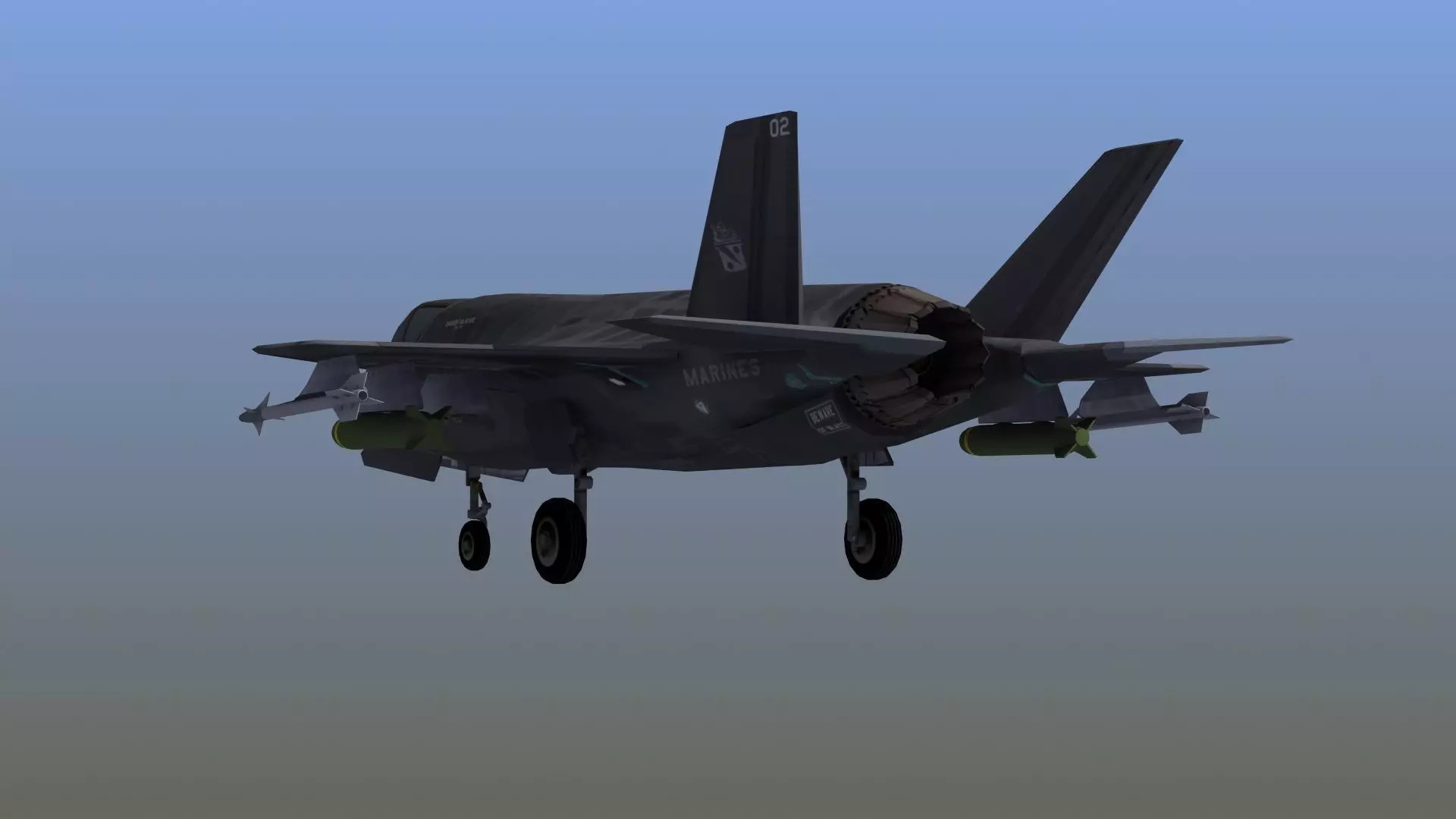 F35B US Marines Low-poly 3D model_4