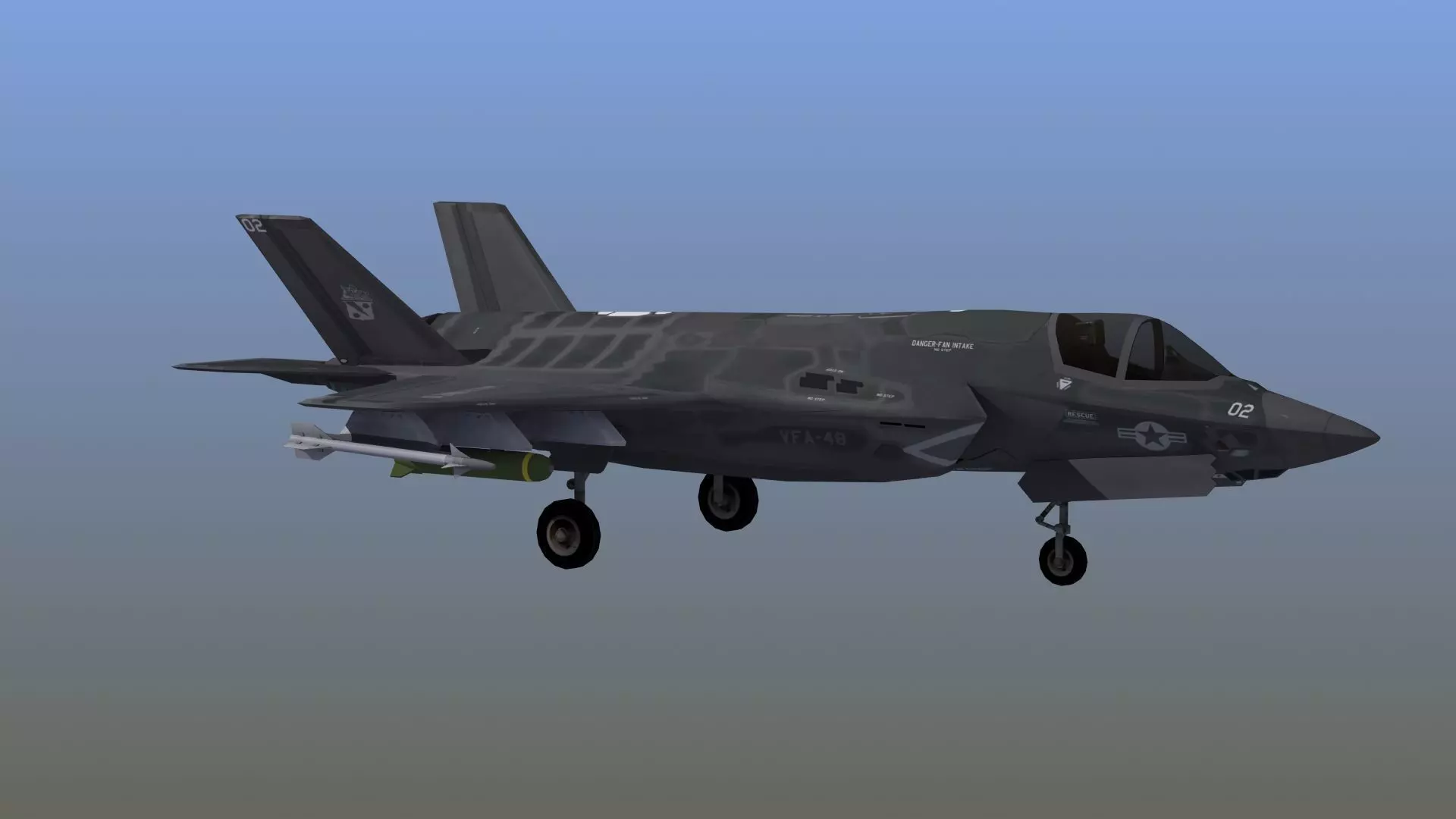 F35B US Marines Low-poly 3D model_8