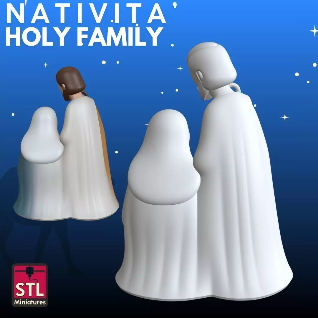 Holy Family STL Minimalist Nativity 3D Model 3D print model_2