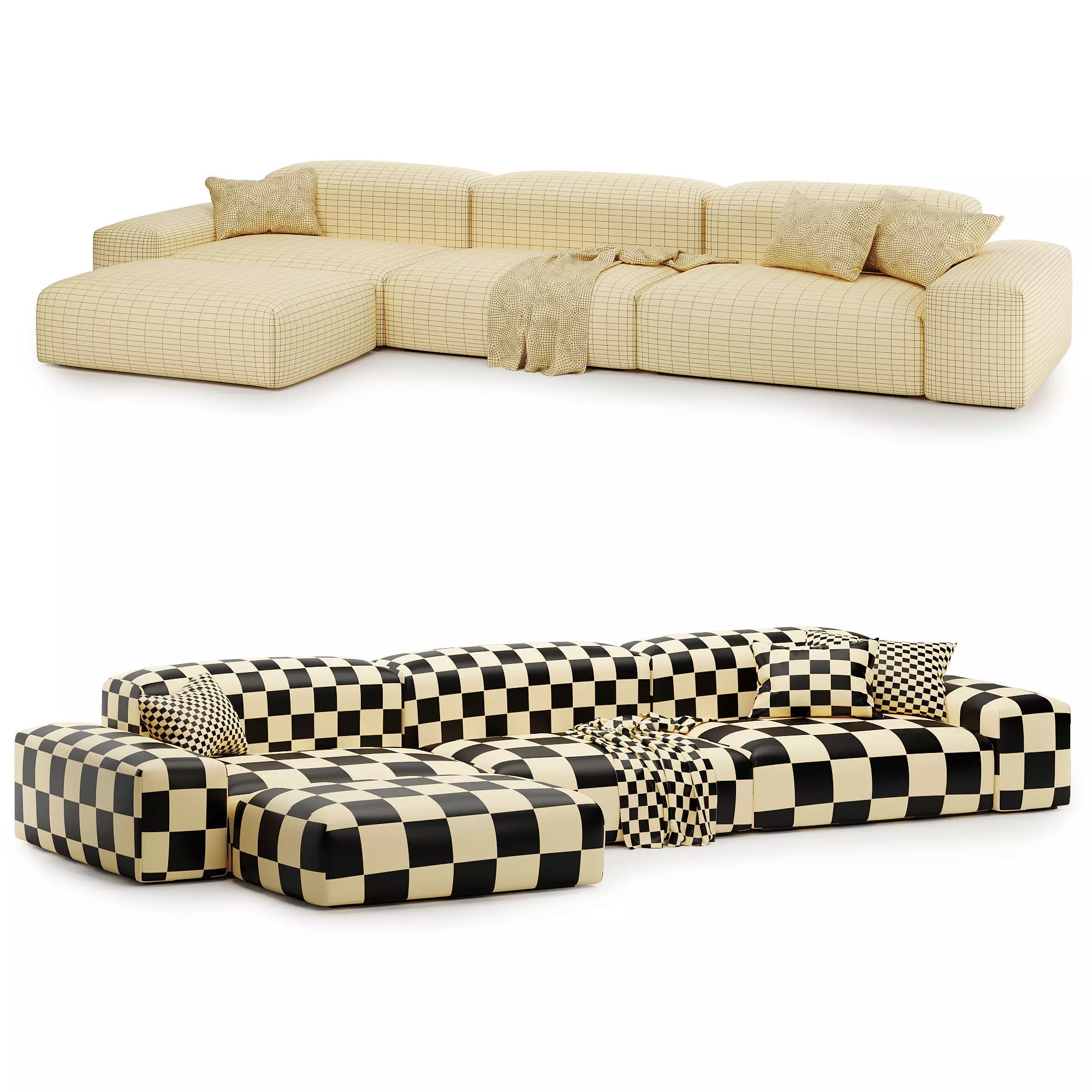 Boca modular set 3D model_8