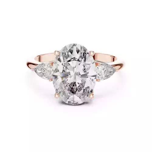 Oval Diamond Solitaire Ring