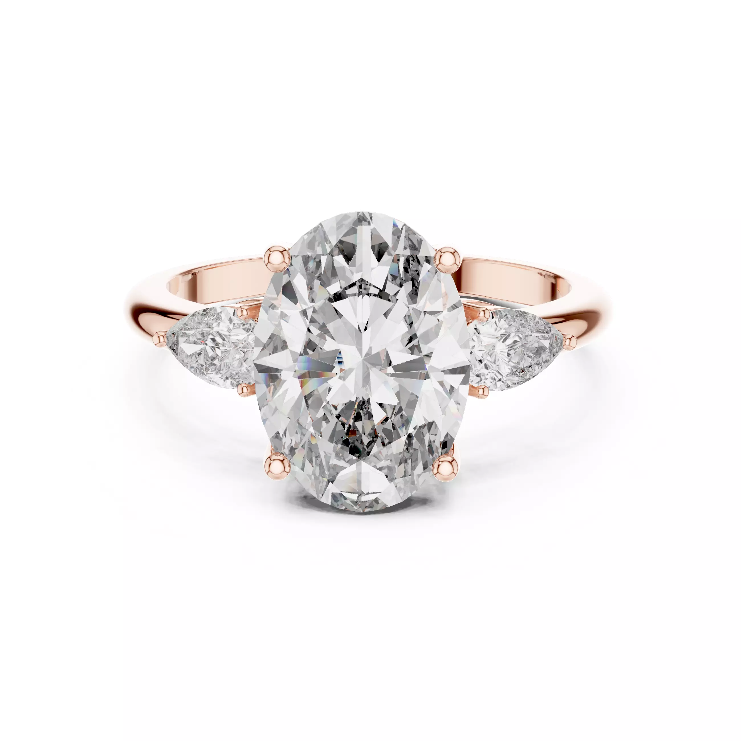 Oval Diamond Solitaire Ring 3D print model
