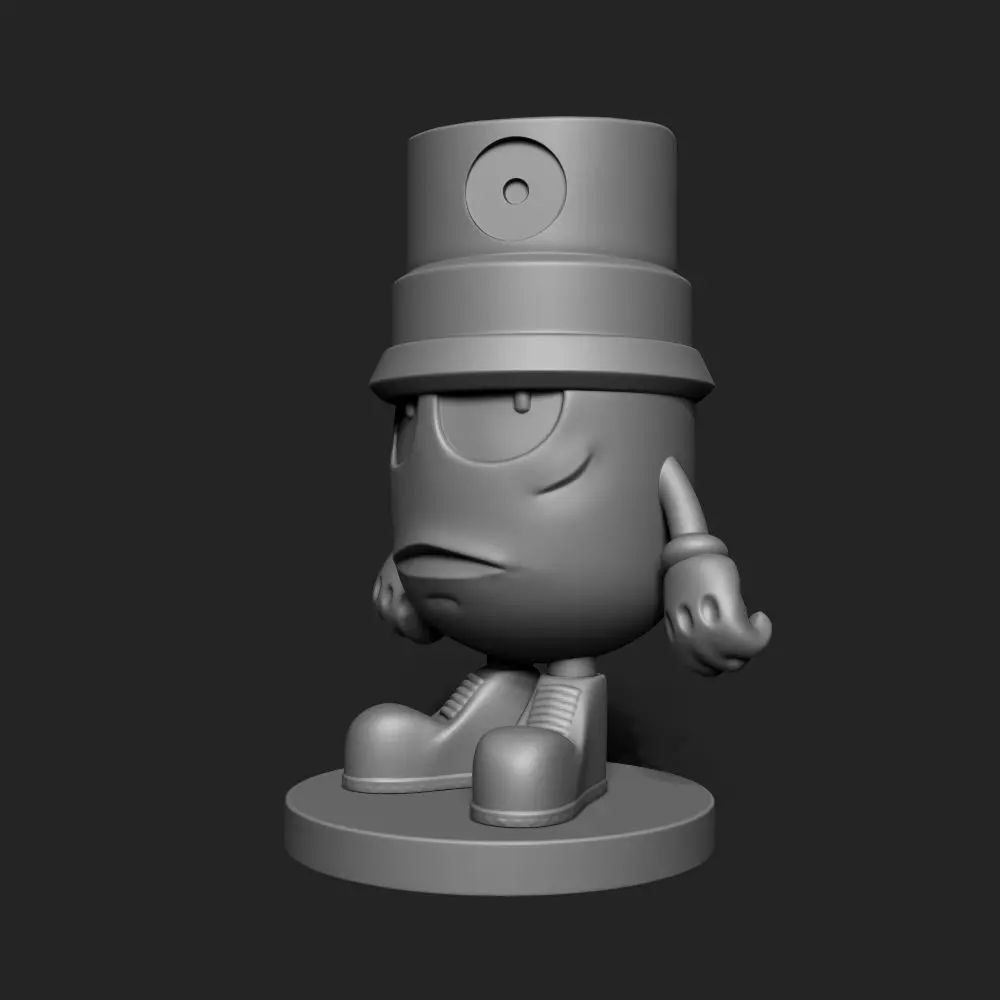 THE CLOGGED CAPS ART FIGURES with base 3D print model_1